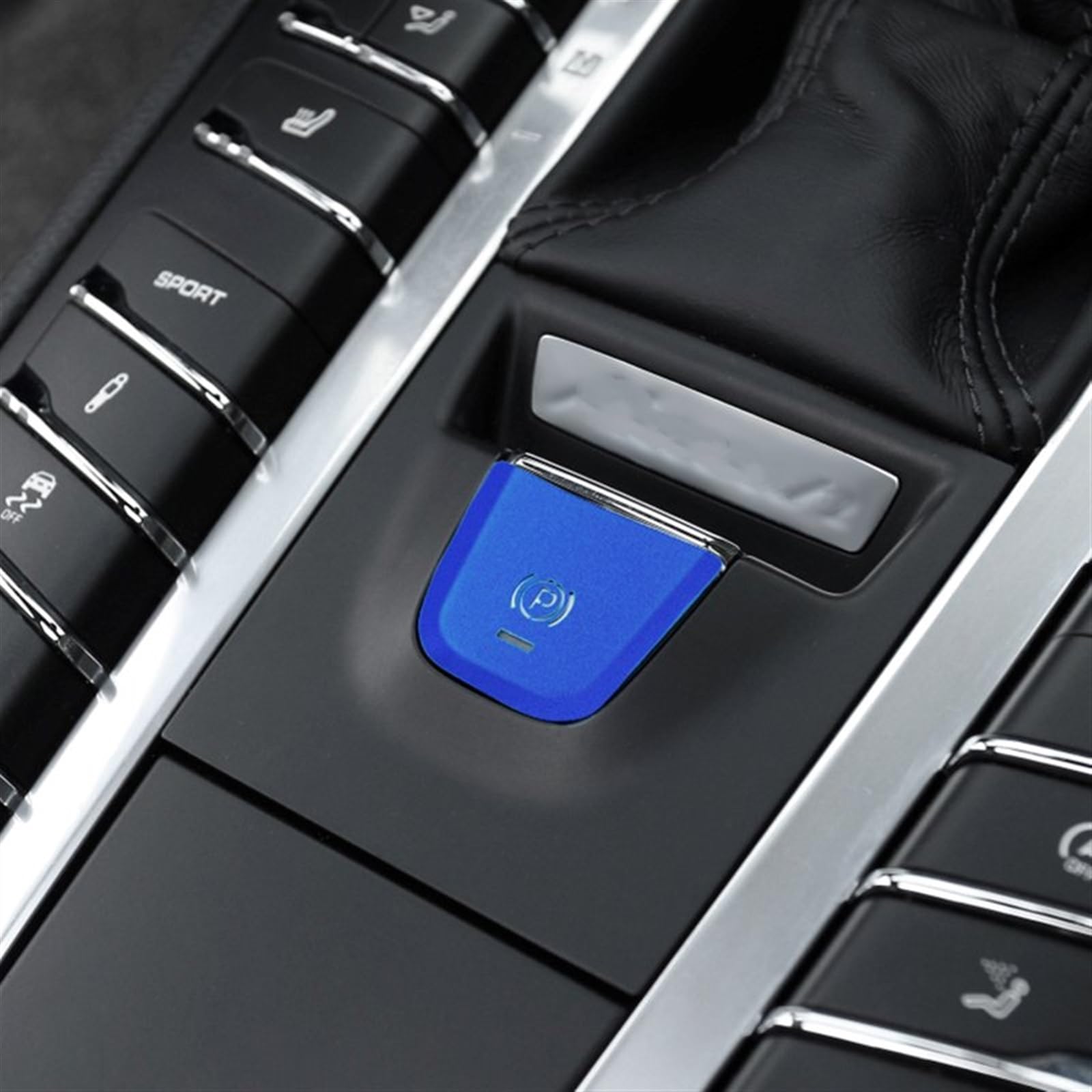 SYBLW Steuerschalter-Knopf Kompatibel Mit Macan 2014–2018 Lhd Automotive Interior Styling Elektronische Handbremsknöpfe Pailletten Dekoration Abdeckung Aufkleber Trim(C) von SYBLW