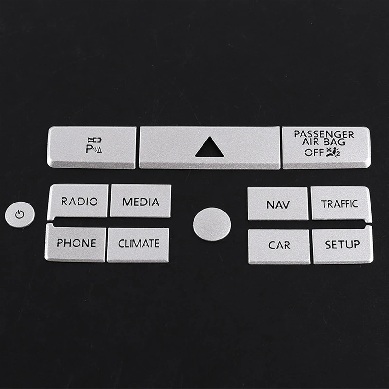 SYBLW Steuerschalter-Knopf Kompatibel Mit Touareg 2011 2012 2013 2014 2015 Auto-Innenzubehör 13 Teile/Satz Auto-Navigationsknopf-Aufkleber Autodekoration von SYBLW