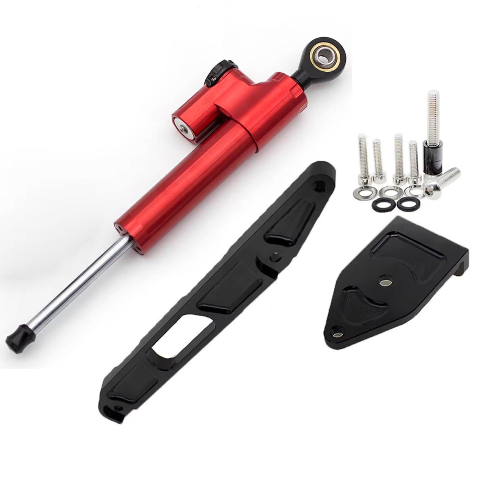 SYBLW Stoßdämpfer Kompatibel Mit Yamaha Für XJR1300 1998–2015 Lenkungsdämpfer-Stabilisator-Halterung, Montagesatz, Motorrad-Zubehör(Red) von SYBLW