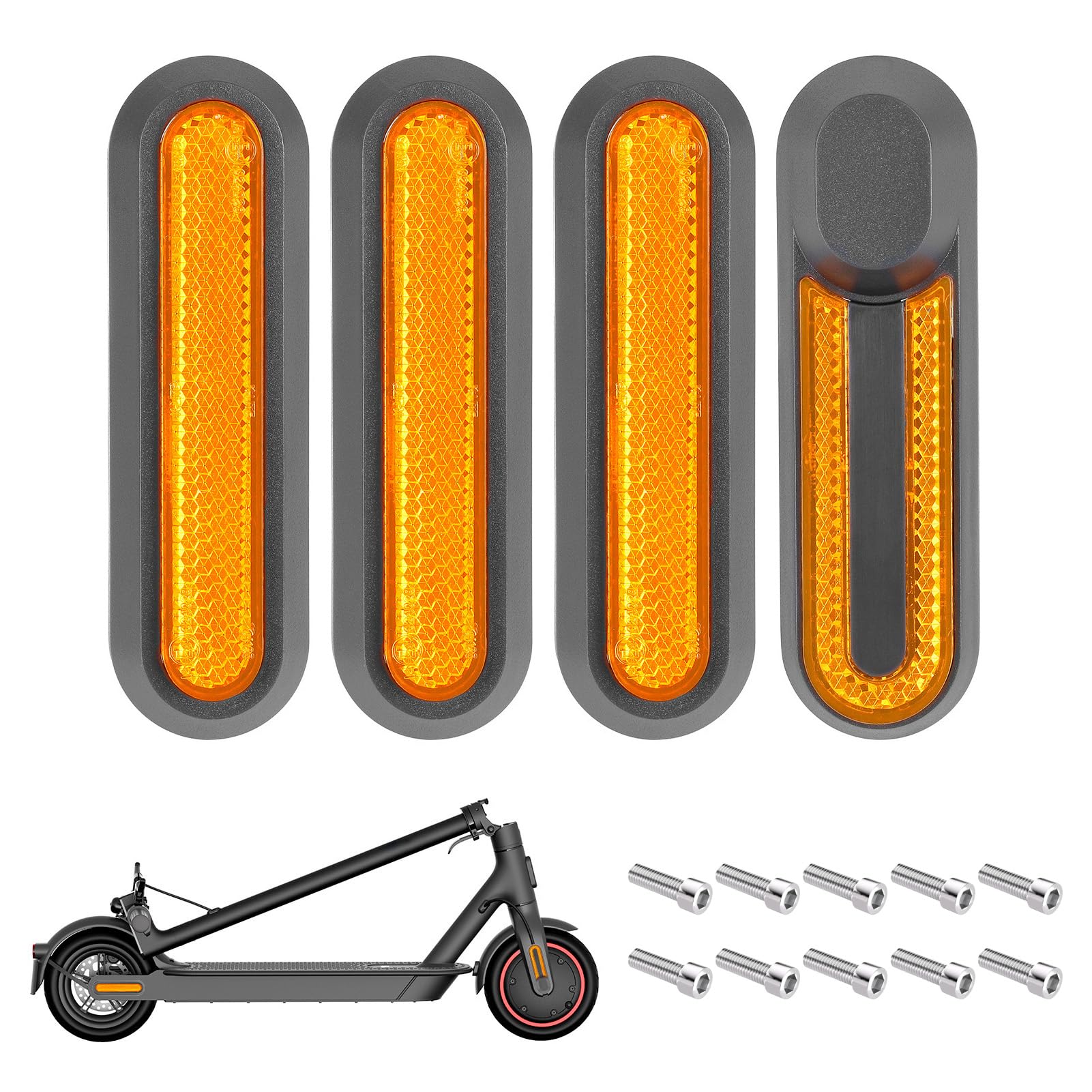 4er Set Reflektierende Hinterradabdeckungen für Xiaomi M365 /Pro/Pro 2 /1S /Scooter 3 e scooter Reflektoren Roller Radabdeckung Reflektorstreifen SYCSYH von SYCSYH