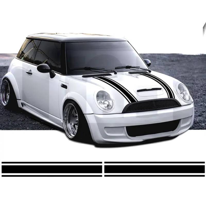 2 Stück, für Mini One Mini Cooper Motorhaube Streifen Vinyl Grafik Aufkleber Aufkleber Aufkleber Lackierung da4-0023 von SYDKTWKM