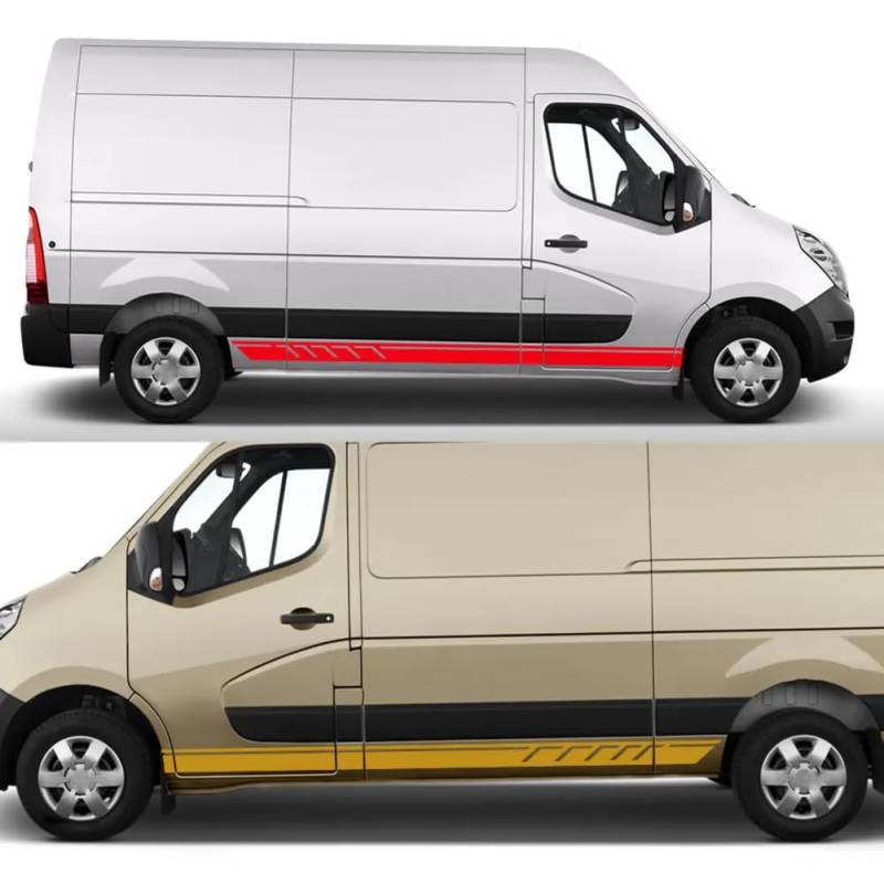 2PCS Auto Tür Seite Aufkleber, für Renault Master MWB L2 Day Van Camper Wohnmobil Streifen Grafik Aufkleber Konvertierung Zubehör von SYDKTWKM