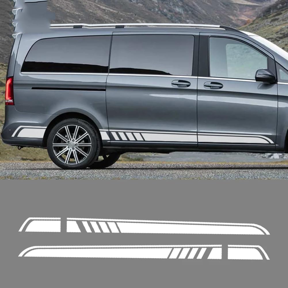 2Pcs Auto Lange Seite Streifen Aufkleber Auto Vinyl Film Aufkleber Auto Kit, für Mercedes Benz Vito Viano V Klasse w447 v260 DIY Zubehör von SYDKTWKM