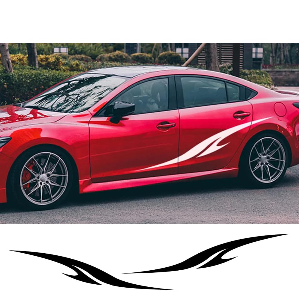 2pcs Auto Racing Sport Aufkleber Auto Vinyl Seitenschweller Aufkleber Lustig Stilvoll Grafik Auto DIY Styling Aufkleber Auto Tuning Zubehör von SYDKTWKM