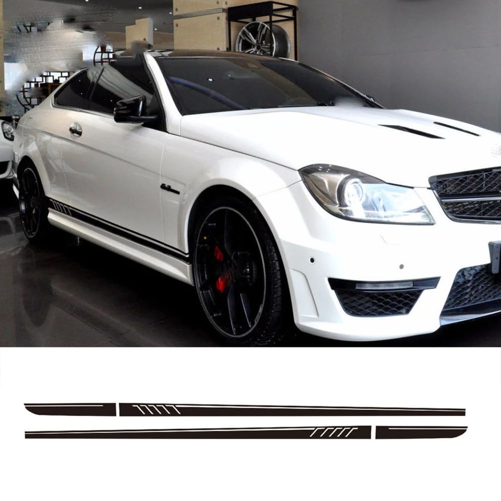 507 Stil Seitenschweller Racing Streifen Vinyl Aufkleber Aufkleber, für Mercedes Benz W204 S204 Coupe C63 AMG C180 C200 C230 C280 C300 C320 von SYDKTWKM