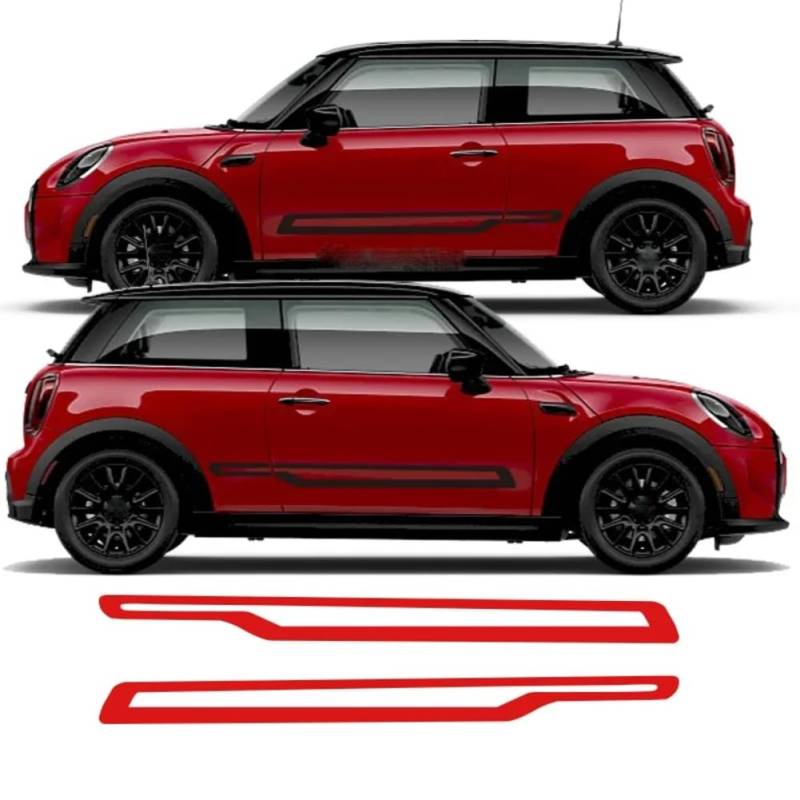 Auto Aufkleber Rally Line Motorhaube Motorabdeckung Seitenstreifen Aufkleber, für Mini John Cooper S F55 F56 F57 JCW 2021 Zubehör von SYDKTWKM