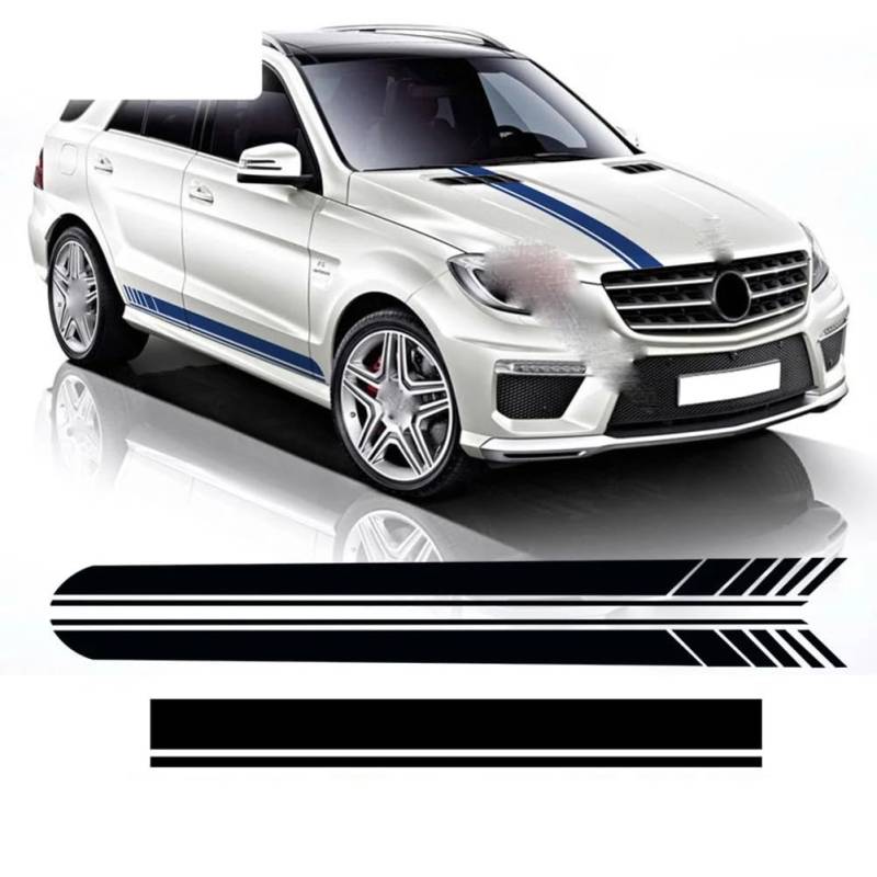 Auto Styling Motorhaube Abdeckung Aufkleber Seitenstreifen Rock Aufkleber, für Mercedes Benz ML Klasse W164 W166 ML320 ML350 ML55 ML63 Edition 1 AMG von SYDKTWKM