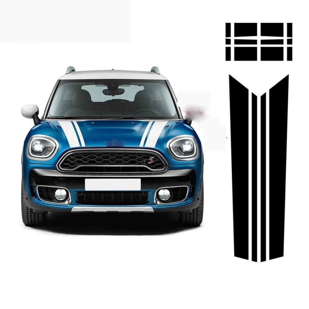 Motorhaube Kofferraum Motorhaube Motor Heck Karosserie Streifen Vinyl Aufkleber Aufkleber, für BMW Mini Cooper S Countryman F60 2017 Zubehör Auto Styling von SYDKTWKM