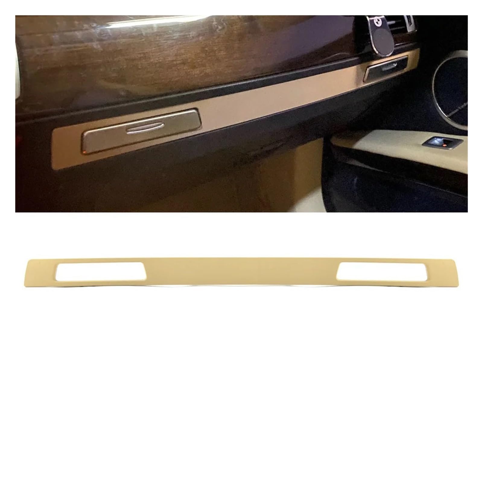 SYFCSEW Auto-Wasserbecherhalter, Innenleiste, Linkslenker, kompatibel mit BMW E90 E91 E92 E93 2005–2012, Auto-Innenzubehör (Beige) von SYFCSEW