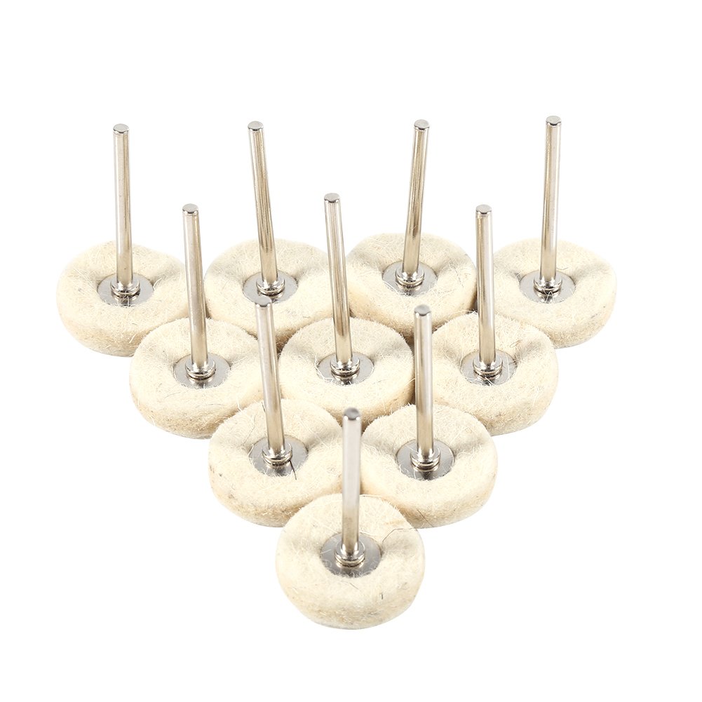 SYH&AQYE 10Pcs 25mm Cashmere Polishing Buffing Wheel, Polishing Rad Oder Silber Polish Wheel, Watch Polishing Kit, Schmuckpolierkit für das Rotationswerkzeug von SYH&AQYE