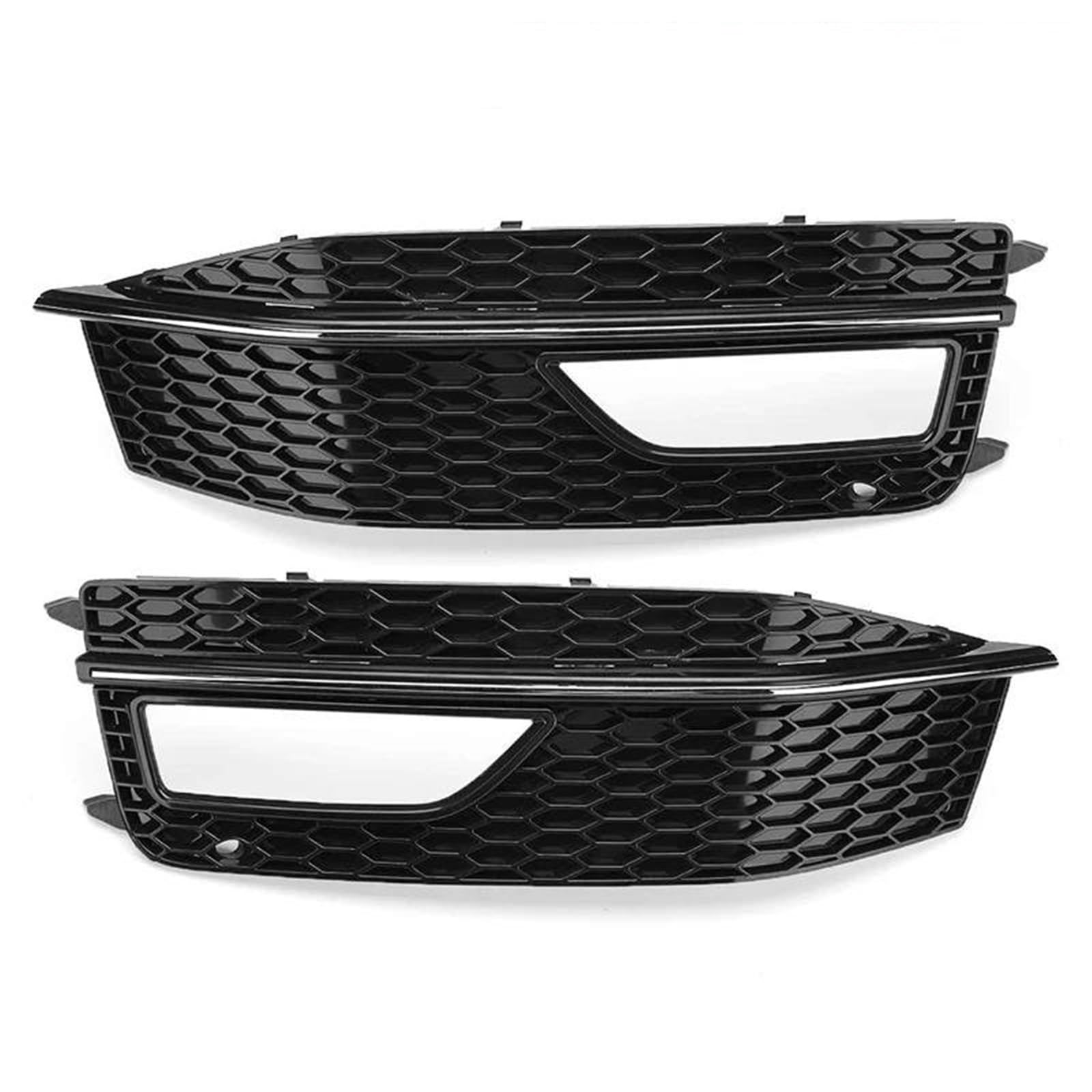 Frontstoßstangengrill 1 Paar Auto Vorderen Stoßfänger Unteren Nebel Licht Grill Grille Für A4 B8 S4 2012 2013 2014 2015 Nebel licht Grille Zubehör Nebelscheinwerfer Gitter(Sliver Black) von SYLTER