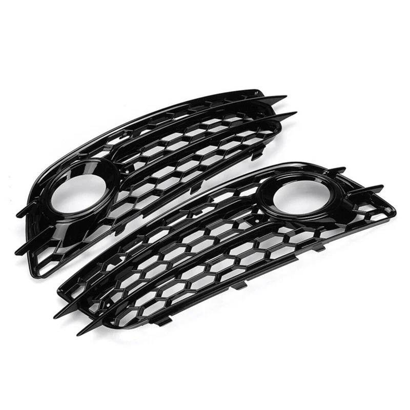 Frontstoßstangengrill 2PCS Auto Front Nebel Licht Kühlergrill Abdeckung Nebel Lampe Grill Für A4 B8 S4 2008 2009 2010 2011 2012 8K0807681C 8K0807682C Nebelscheinwerfer Gitter(Schwarz) von SYLTER