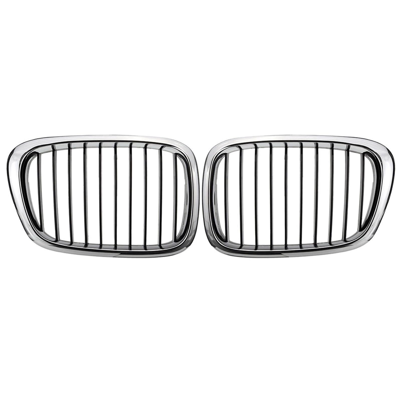 Frontstoßstangengrill 2PCS Auto Racing Grills Front Stoßstange Niere Grill Chrom Schwarz Für 540i 1997 1998 1999 2000 2001 2002 2003 Nebelscheinwerfer Gitter von SYLTER