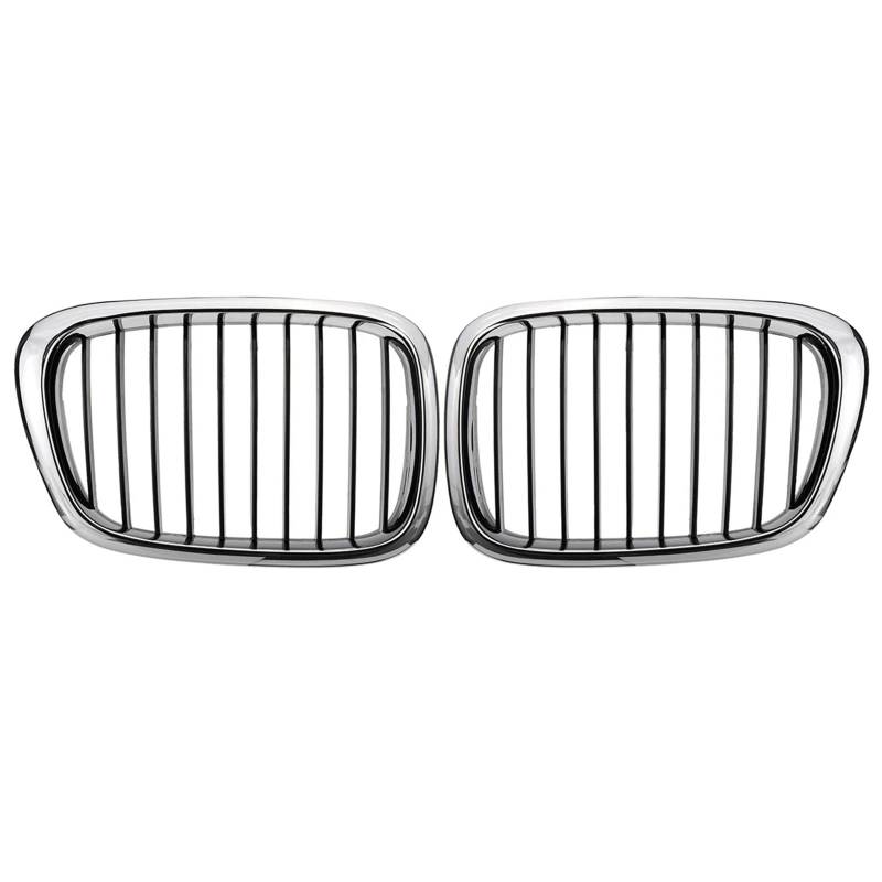 Frontstoßstangengrill 2PCS Auto Racing Grills Front Stoßstange Niere Grill Chrom Schwarz Für 540i 1997 1998 1999 2000 2001 2002 2003 Nebelscheinwerfer Gitter von SYLTER