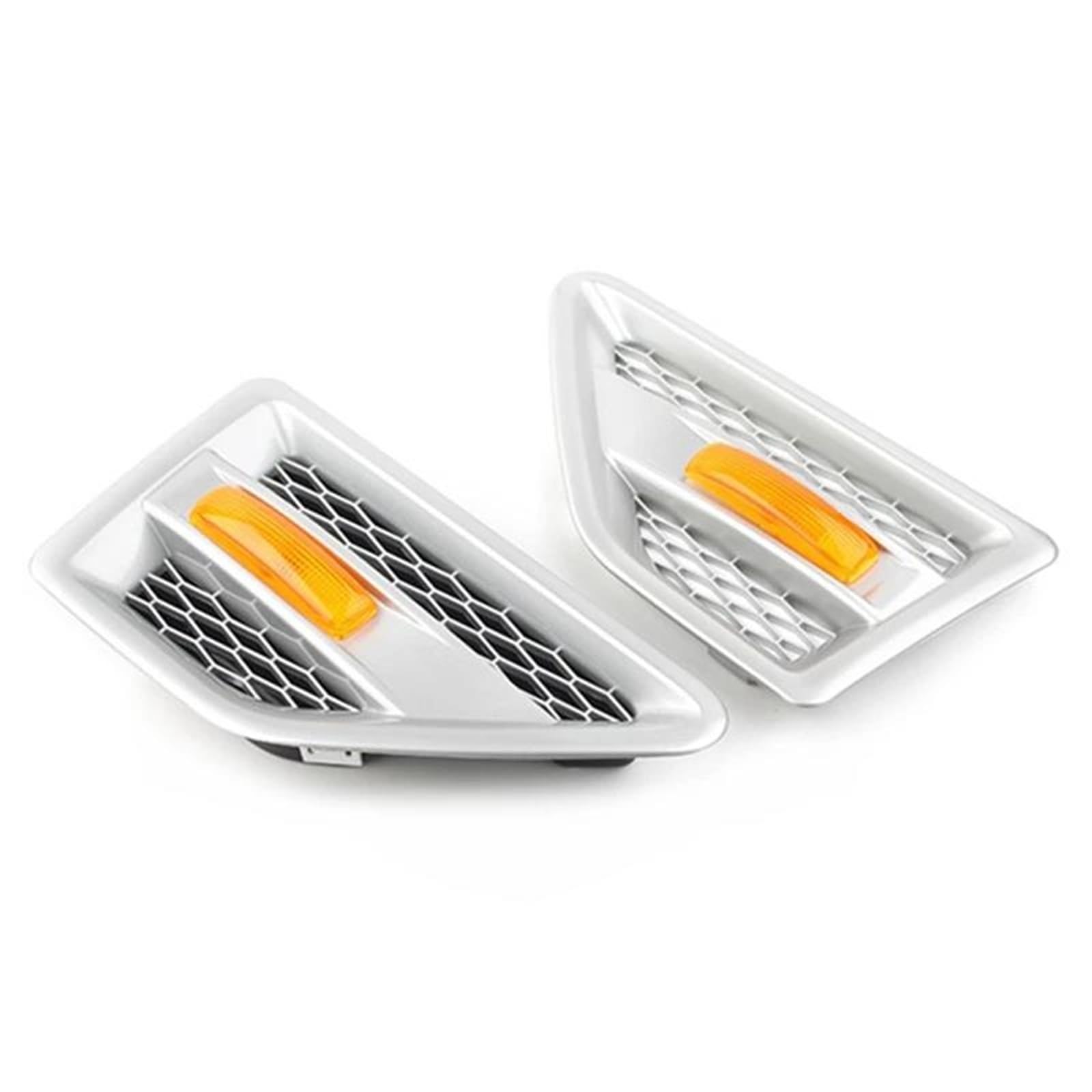 Frontstoßstangengrill 2Pcs Auto Seite Vent Mesh Kühlergrill Für Land Für Rover Für Freelander 2 LR2 2006 2007 2008 2009 2010 2011 2012 2013 2014 2015 2016 Nebelscheinwerfer Gitter(Silber) von SYLTER