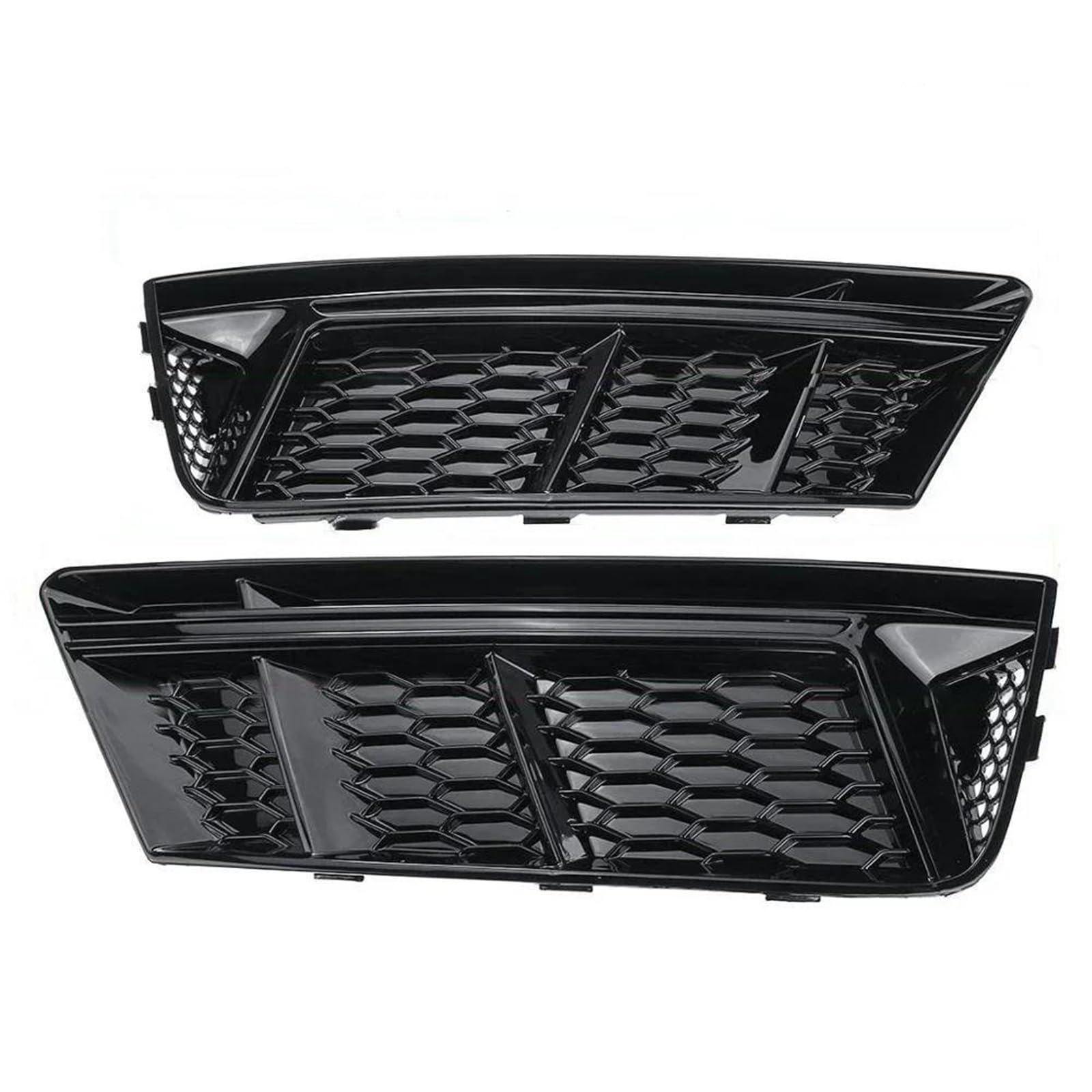 Frontstoßstangengrill 2Pcs Nebelscheinwerfer Grill Unteren Stoßfänger Grille Chrom Honeycomb Mesh Grille Abdeckung für A4L B9 2016 2017 2018 Auto Zubehör Nebelscheinwerfer Gitter(Schwarz) von SYLTER