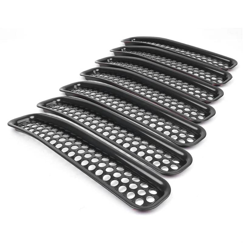 Frontstoßstangengrill 7Pcs Auto Vorderen Stoßfänger Einsatz Racing Grill Mesh Grille Für Jeep Für Wrangler TJ 1997 1998 1999 2000 2001 2002 2003 2004 2005 2006 Nebelscheinwerfer Gitter von SYLTER