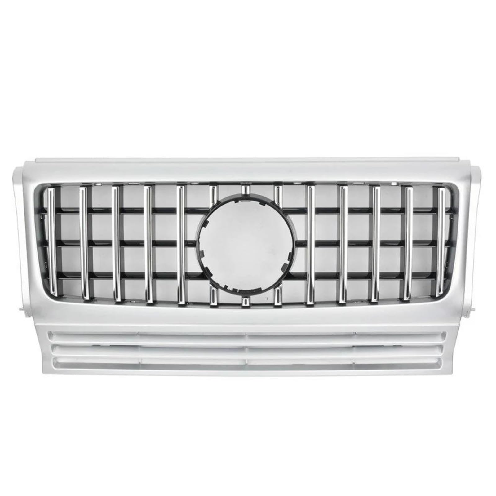 Frontstoßstangengrill ABS Auto Auto Kühlergrill Oberen Grill Für Mercedes Für Benz W463 Für GT G Wagon G550 G500 G350 G55 g63 1990-2016 Nebelscheinwerfer Gitter(Silber) von SYLTER