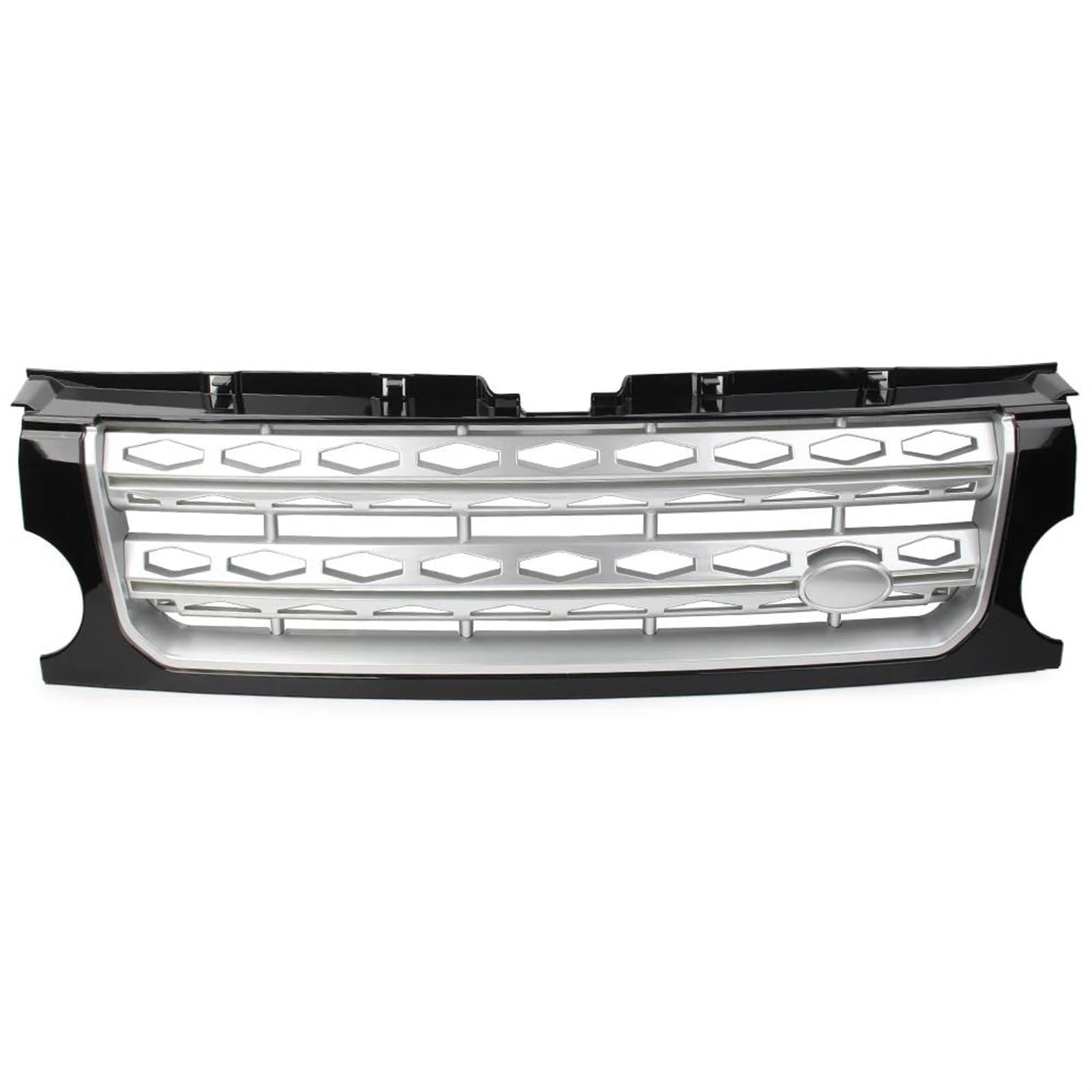 Frontstoßstangengrill Auto ABS Frontgrill Stoßstange Mesh Grill Für Land Für Rover Für Discovery III LR3 2005 2006 2007 2008 2009 Nebelscheinwerfer Gitter(Black Silver) von SYLTER