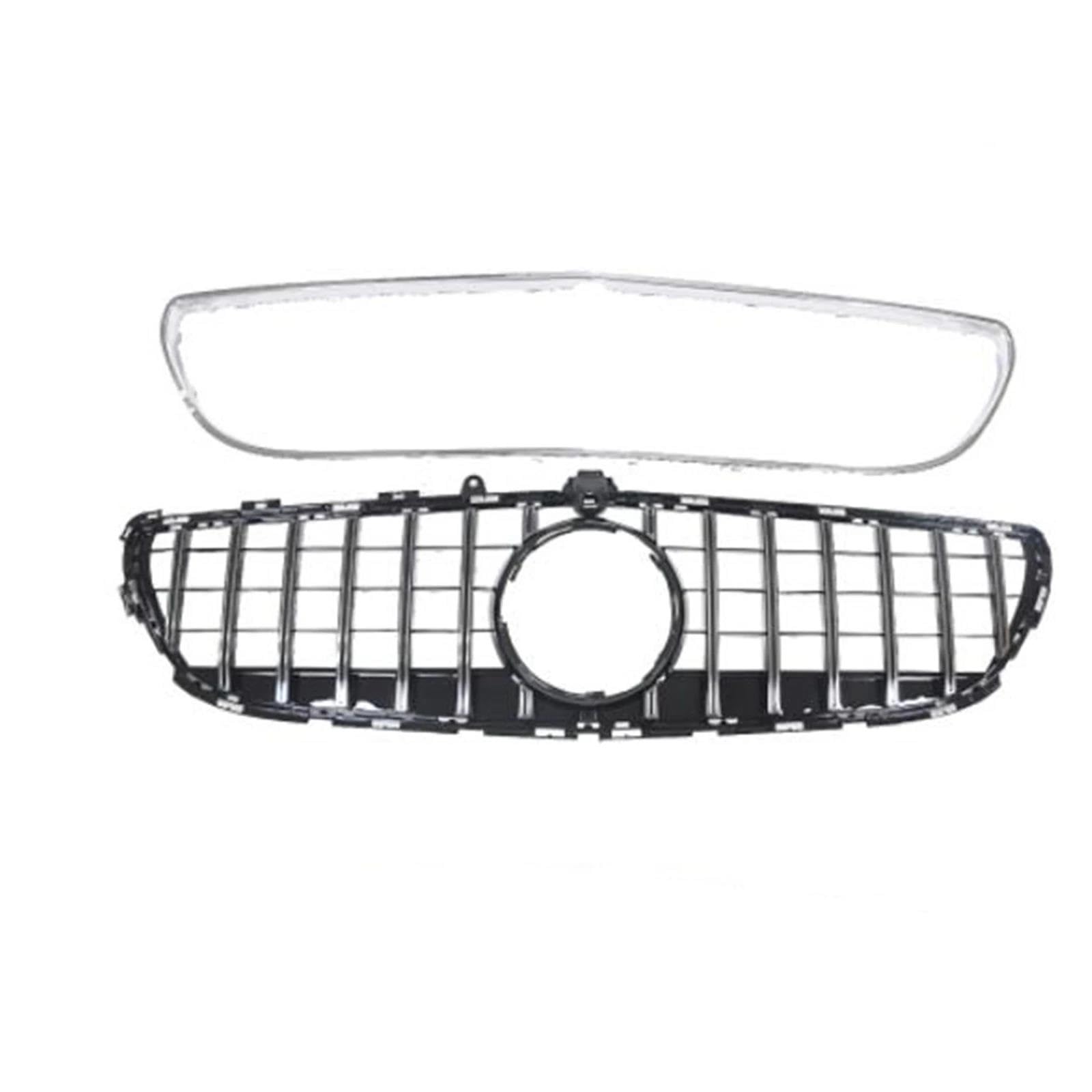 Frontstoßstangengrill Auto Front Grill Abdeckung Oberen Stoßstange Haube Mesh Grid Für Mercedes Für Benz W218 CLS300 350 400 2015 2016 2017 2018 Nebelscheinwerfer Gitter(Silber) von SYLTER