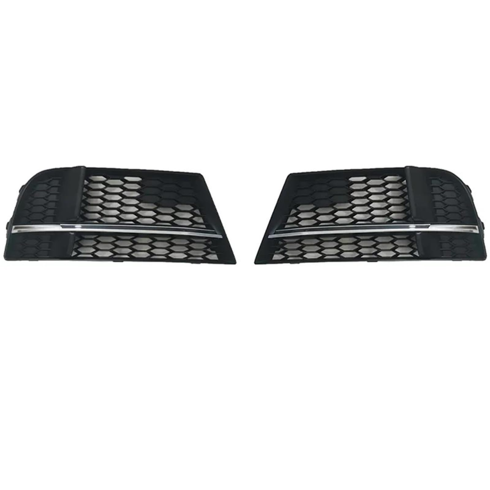 Frontstoßstangengrill Auto Front Stoßstange Nebel Licht Kühlergrill Honeycomb HEX Nebel Lampe Grill Abdeckung Für A3 S3 2017 2018 2019 2020 Auto Styling Nebelscheinwerfer Gitter(Chrome Black) von SYLTER