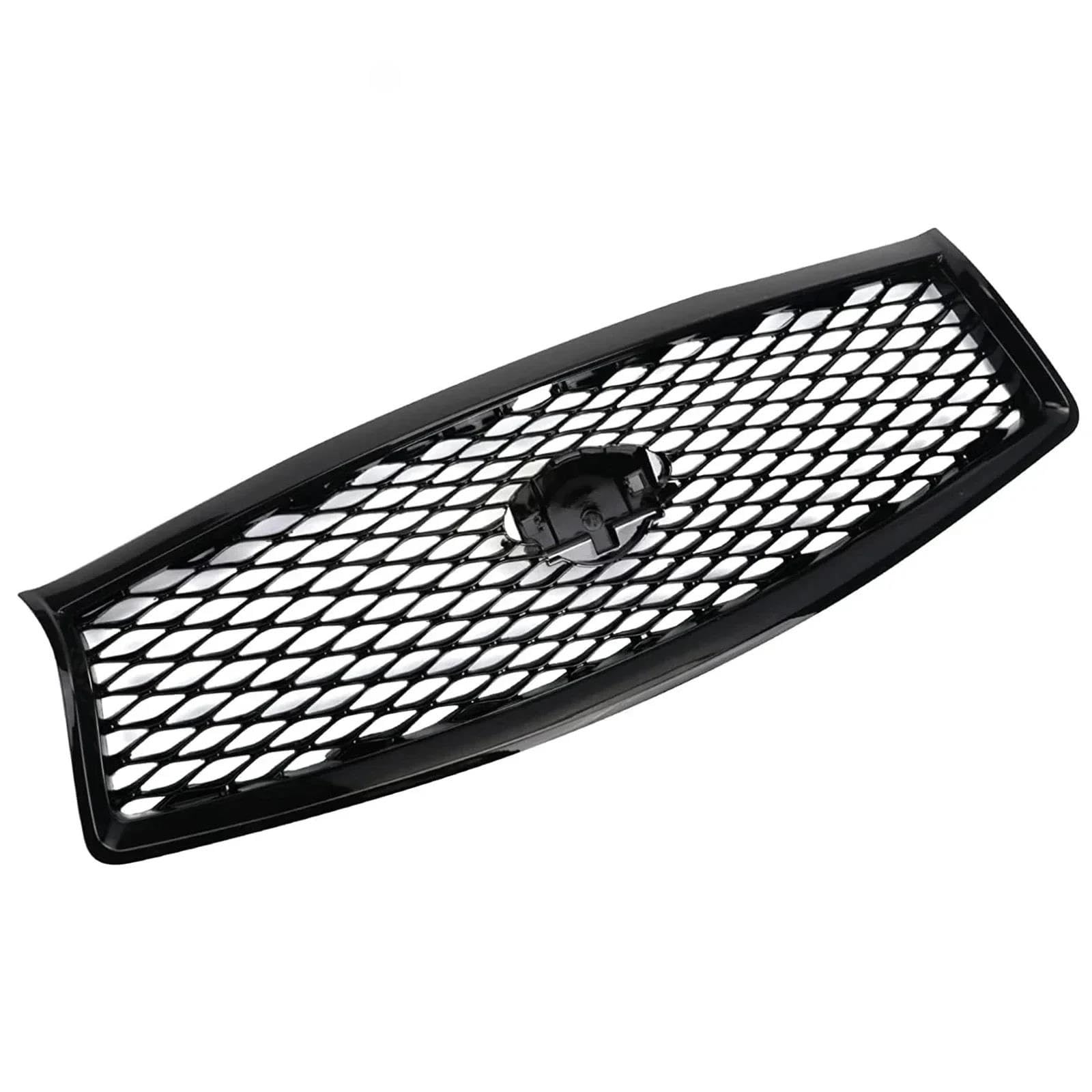 Frontstoßstangengrill Auto-Frontgrill, Renngrill, glänzend schwarz, obere Stoßstangenhaube, Mesh-Gitter-Set für Infiniti Q50 Q50L 2014 2015 2016 2017 Nebelscheinwerfer Gitter von SYLTER