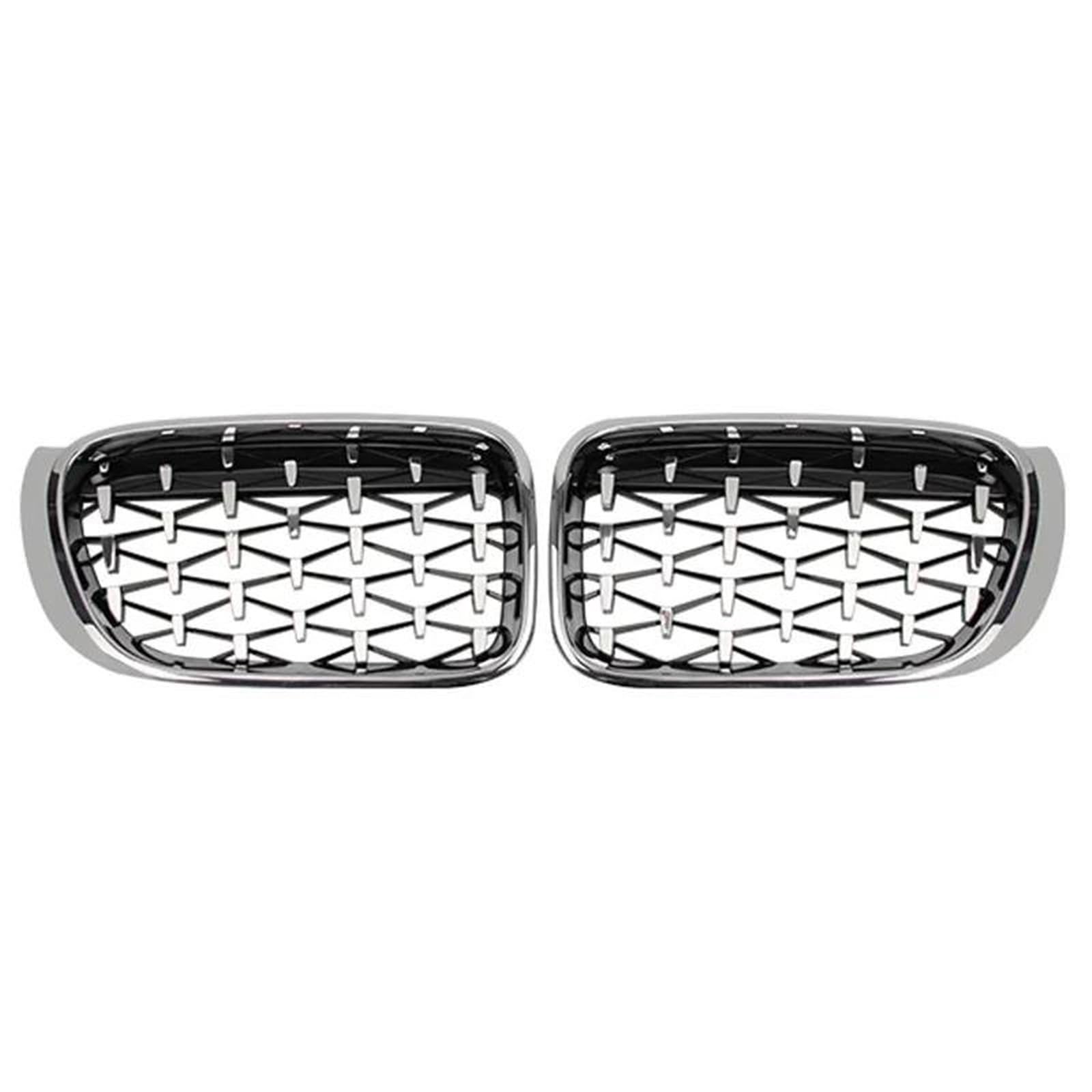 Frontstoßstangengrill Auto-Frontgrill, Renngrills, Diamant-Nierengitter für X3 X4 F25 F26 2014 2015 2016 2017 Nebelscheinwerfer Gitter(Silber) von SYLTER