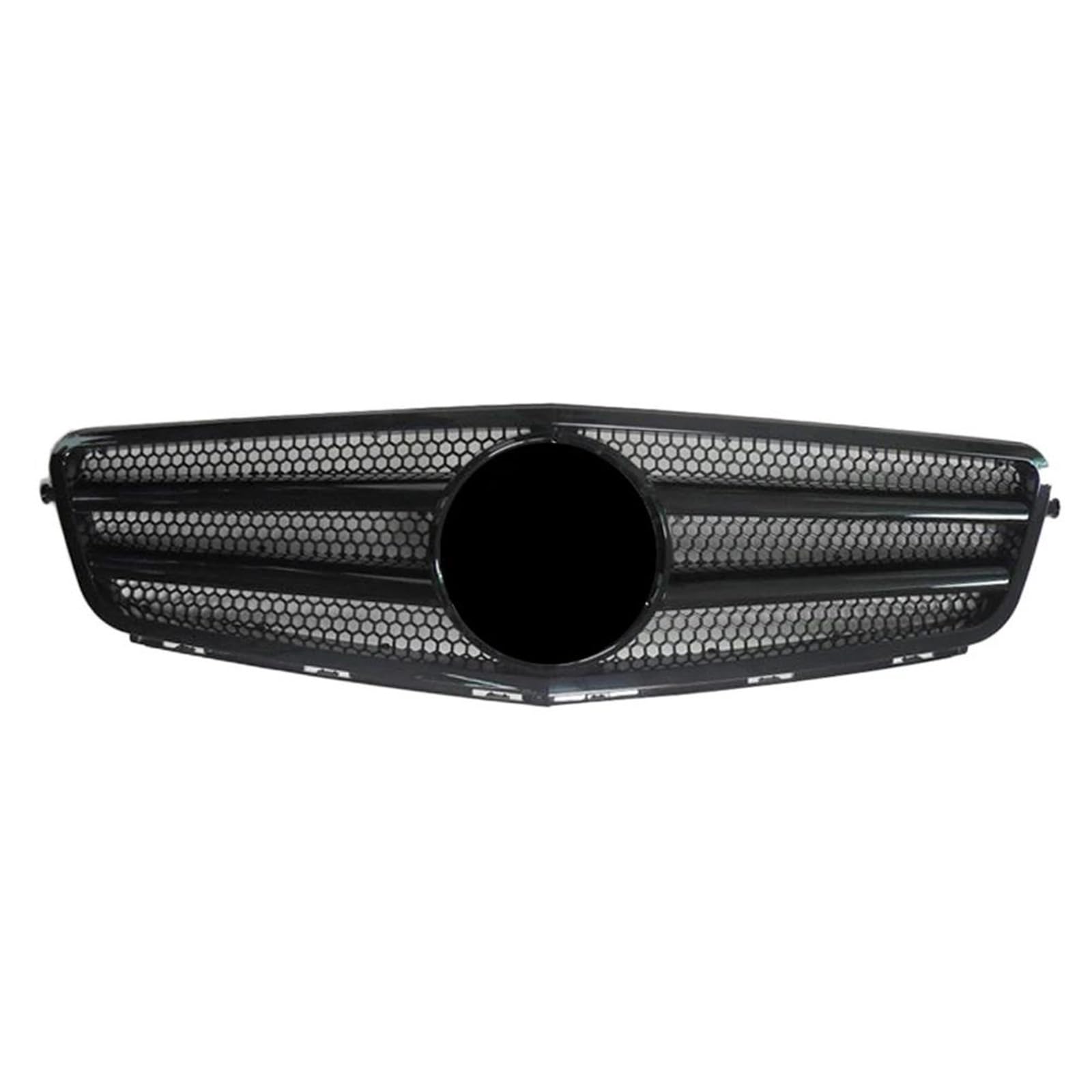 Frontstoßstangengrill Auto-Frontgrill, oberer Grill für Mercedes für Benz W204 C-Klasse C63 C250 C300 C200 C350 2007–2014, glänzendes schwarzes ABS Nebelscheinwerfer Gitter von SYLTER