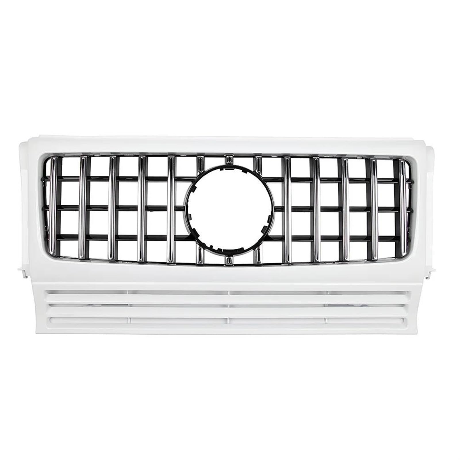 Frontstoßstangengrill Auto Frontgrill Oberer Grill Für Mercedes Für Benz G-Klasse W463 Für GT G Wagon G550 G500 1990-2016 Nebelscheinwerfer Gitter(White Frame) von SYLTER