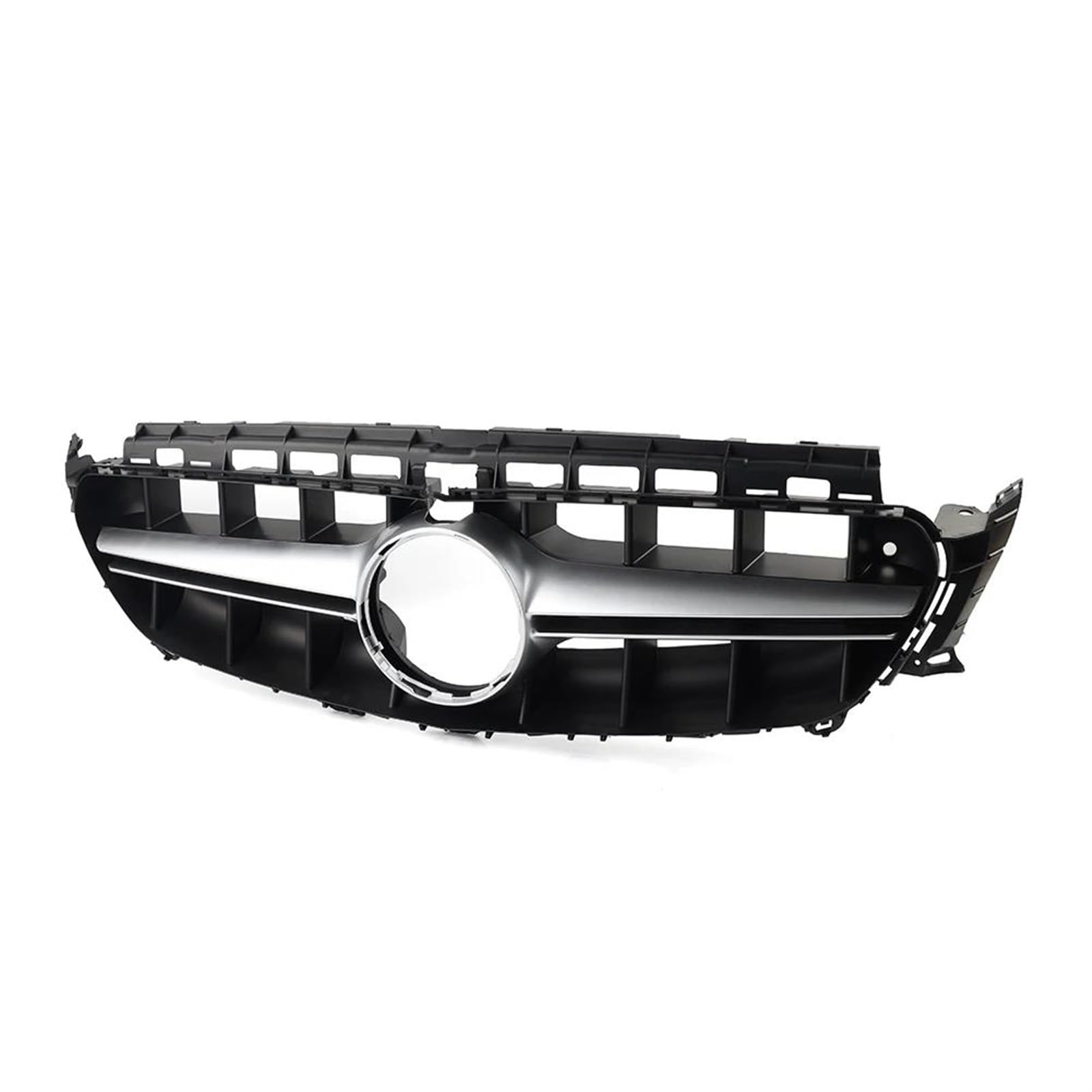 Frontstoßstangengrill Auto Frontschürze Haube Kühlergrill Für Mercedes Für Benz E Klasse W213 E200 E300 E400 E43 4DR Für Limousine 2016 2017 2018 2019 2020 Nebelscheinwerfer Gitter(Black Silver) von SYLTER