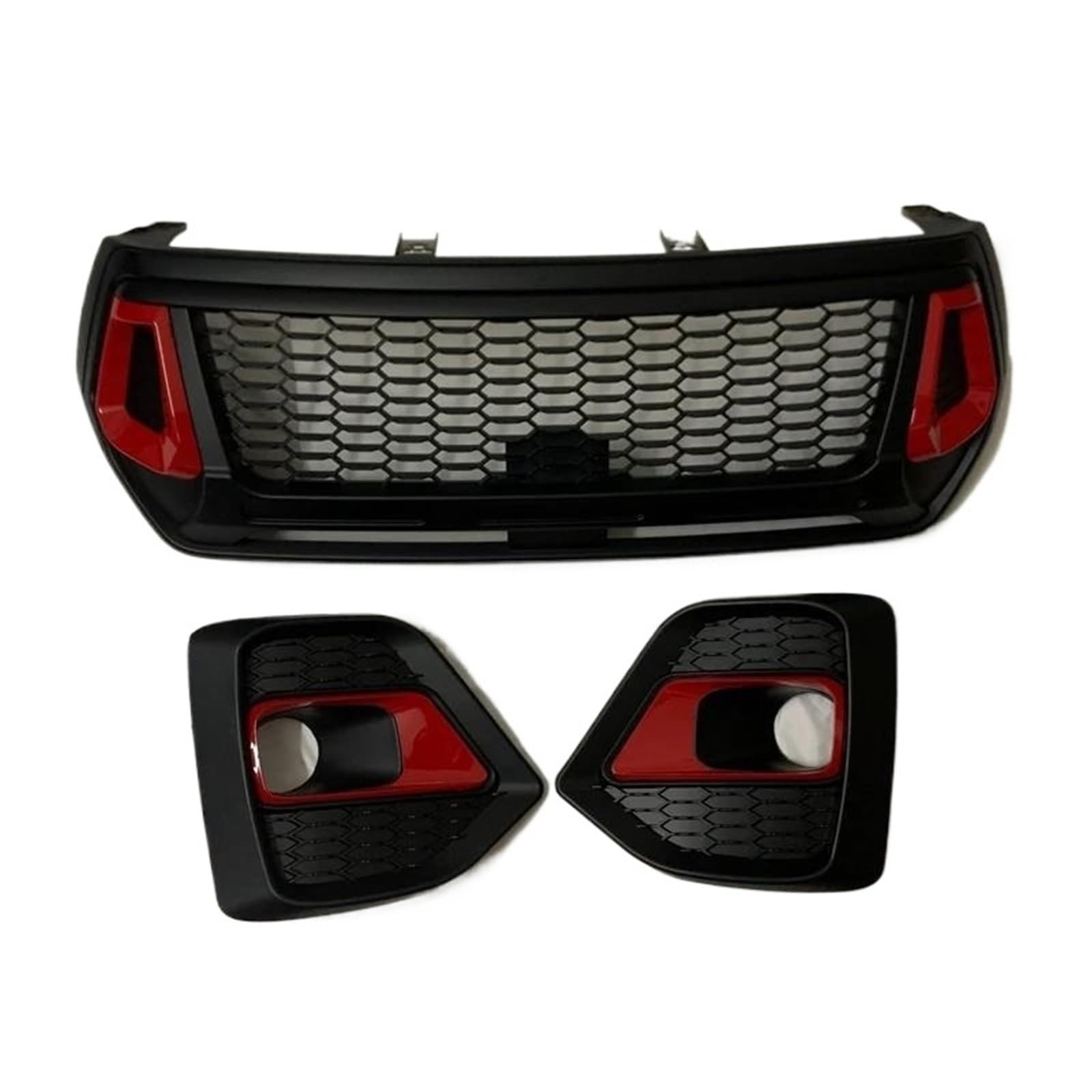 Frontstoßstangengrill Auto Zubehör Geändert Grills Grille Für Hilux Für Rocco Für Pickup 2018 Auto Grill Front Maske Stoßstange Zierleisten Abdeckung Nebelscheinwerfer Gitter(One Set) von SYLTER