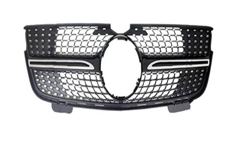 Frontstoßstangengrill Einlass Haube Mesh Front Kühler Gitter Stoßstange Grille Racing Grill Trim Für Mercedes Für Benz X164 GL 2005 2006 2007 2008 2009 Nebelscheinwerfer Gitter(Diamond Black) von SYLTER