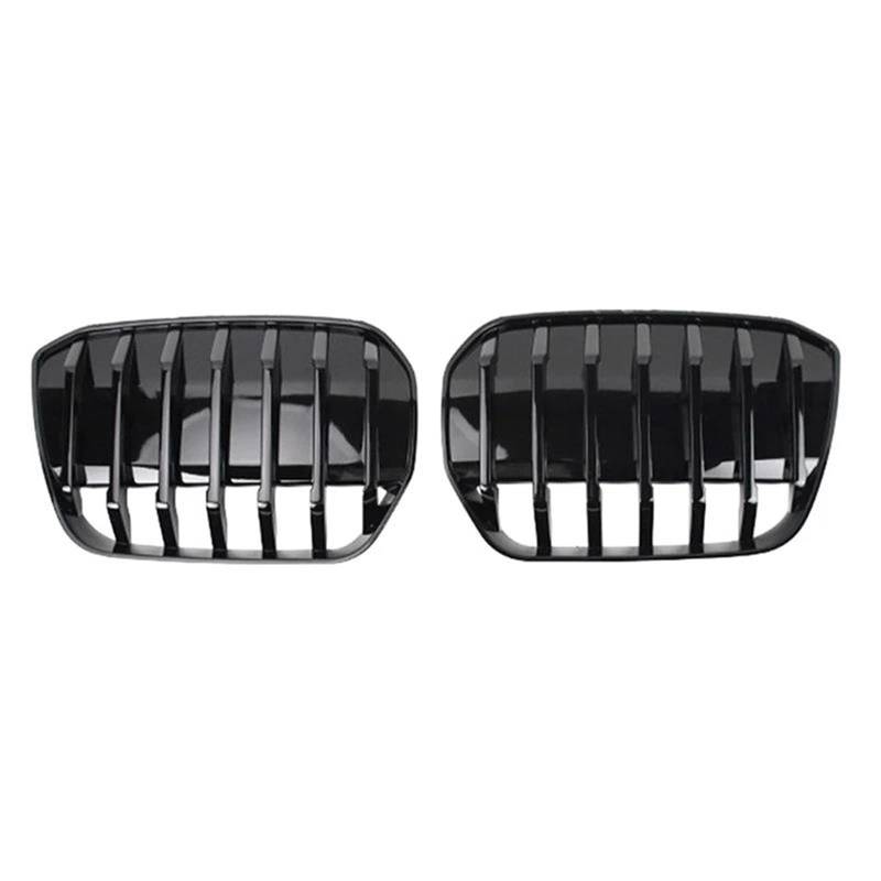 Frontstoßstangengrill Front Stoßstange Nieren Grill Für G08 IX3 2020 2021 2022 2023 Lufteinlass Grille Auto Racing Gitter Körper kit Nebelscheinwerfer Gitter(Schwarz) von SYLTER