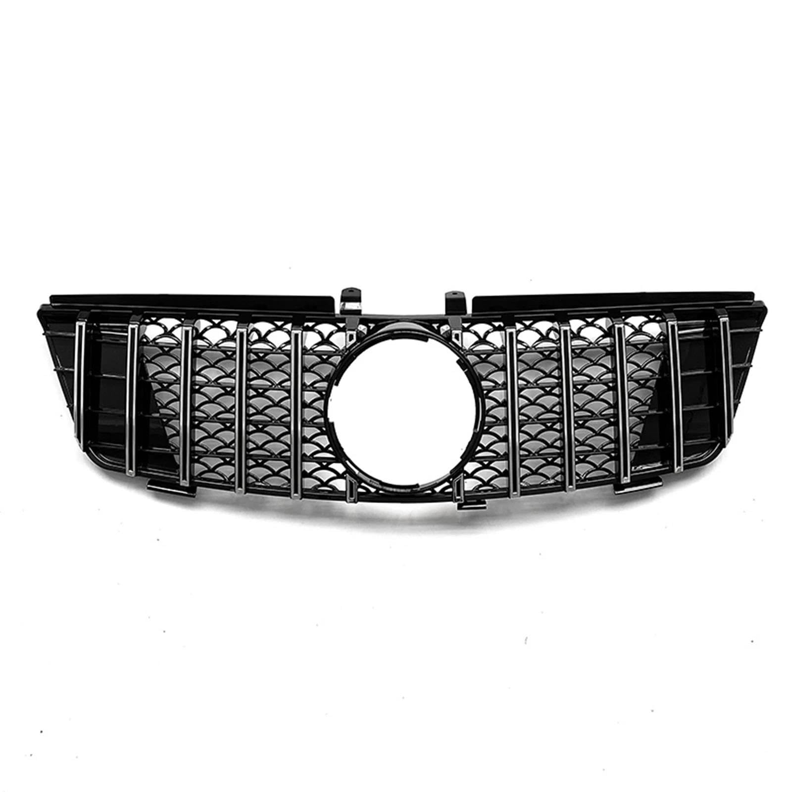 Frontstoßstangengrill Frontgrill Grills Trim Oberen Stoßstange Haube Mesh Grid Für Mercedes Für Benz Für ML Klasse W164 ML320 ML350 ML550 2005 2006 2007 2008 Nebelscheinwerfer Gitter(Silber) von SYLTER