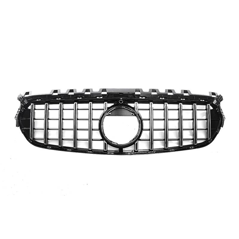 Frontstoßstangengrill Frontgrill Racing Grills Für Mercedes Für Benz B-Klasse W247 2020 2021 2022 Silber/Schwarz Auto Oberen stoßstange Haube Mesh Grid Nebelscheinwerfer Gitter(Silber) von SYLTER