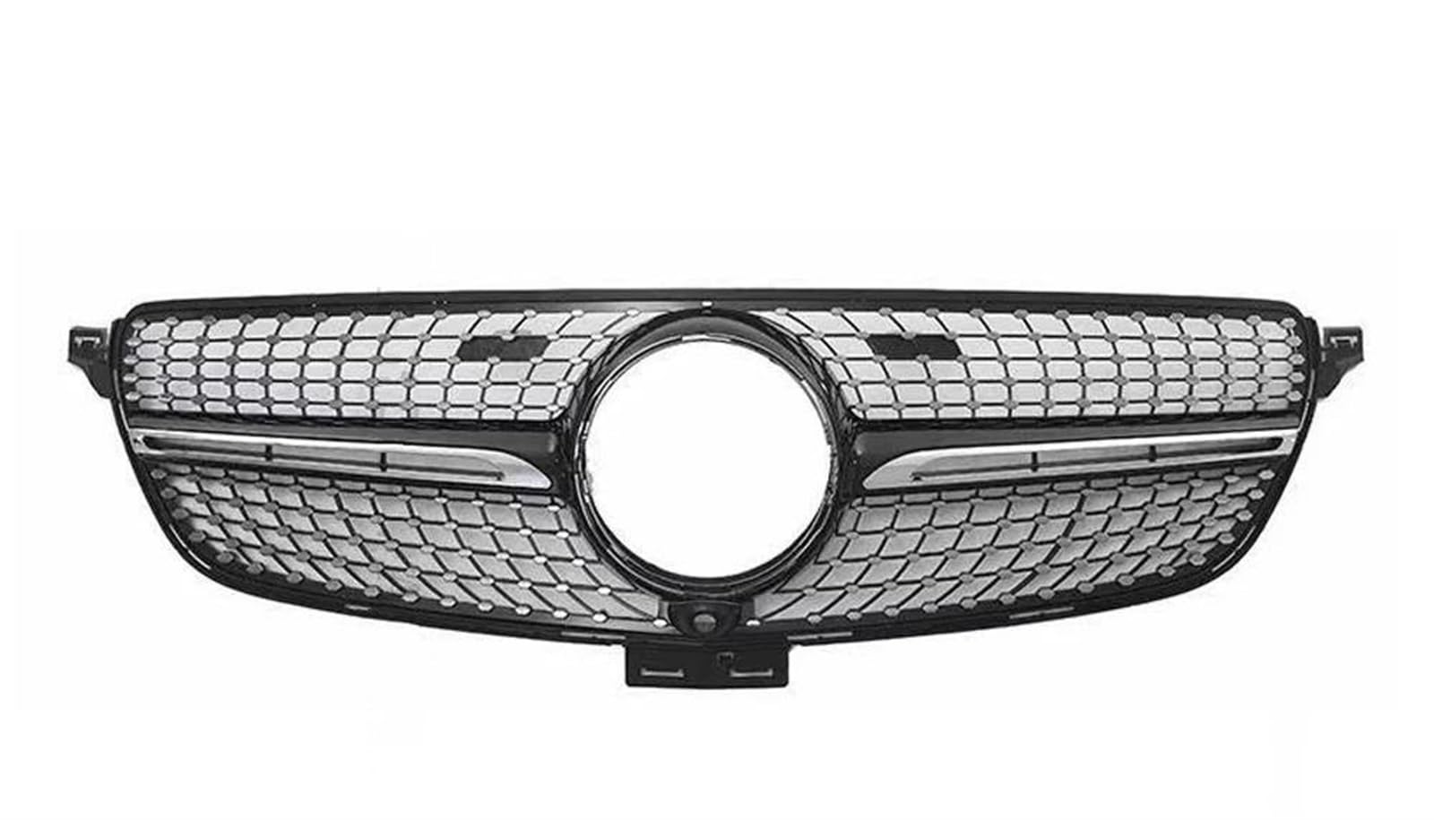 Frontstoßstangengrill Frontgrill Racing Stoßstange Grill Diamant Styling Ersatz Für Mercedes Für Benz Für GLE W166 320 350 400 300 500 2015-2019 Nebelscheinwerfer Gitter(Diamond Black) von SYLTER