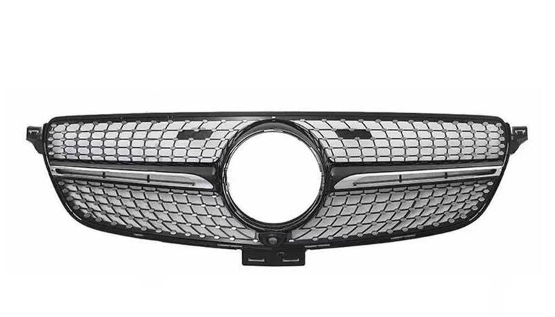 Frontstoßstangengrill Frontgrill Racing Stoßstange Grill Diamant Styling Ersatz Für Mercedes Für Benz Für GLE W166 320 350 400 300 500 2015-2019 Nebelscheinwerfer Gitter(Diamond Black) von SYLTER