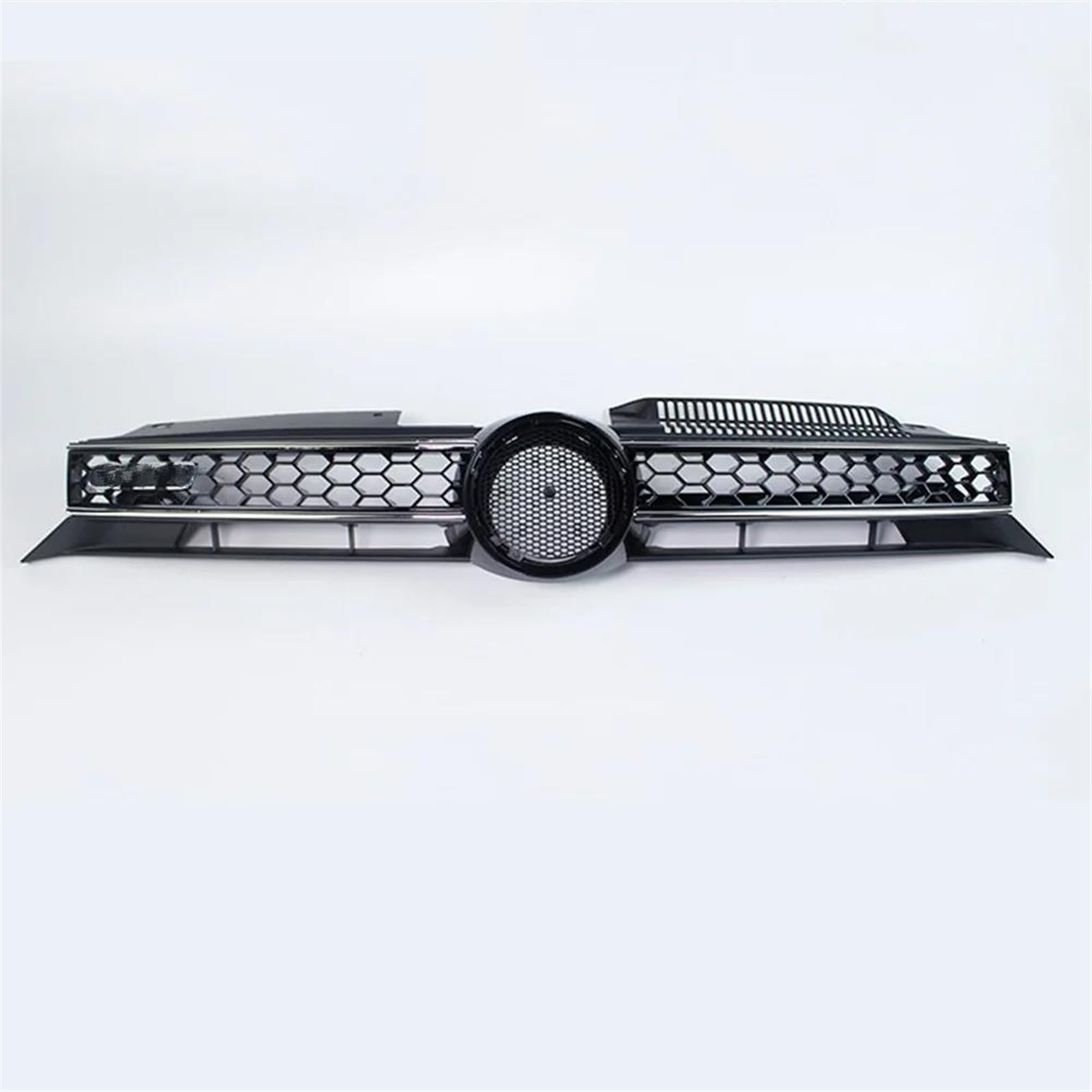 Frontstoßstangengrill Frontstoßstangengrill für VW für Golf 6 für MK6 2009 2010 2011 2012 2013 Honeycomb Mesh Center Grille Nebelscheinwerfer Gitter(Silber) von SYLTER