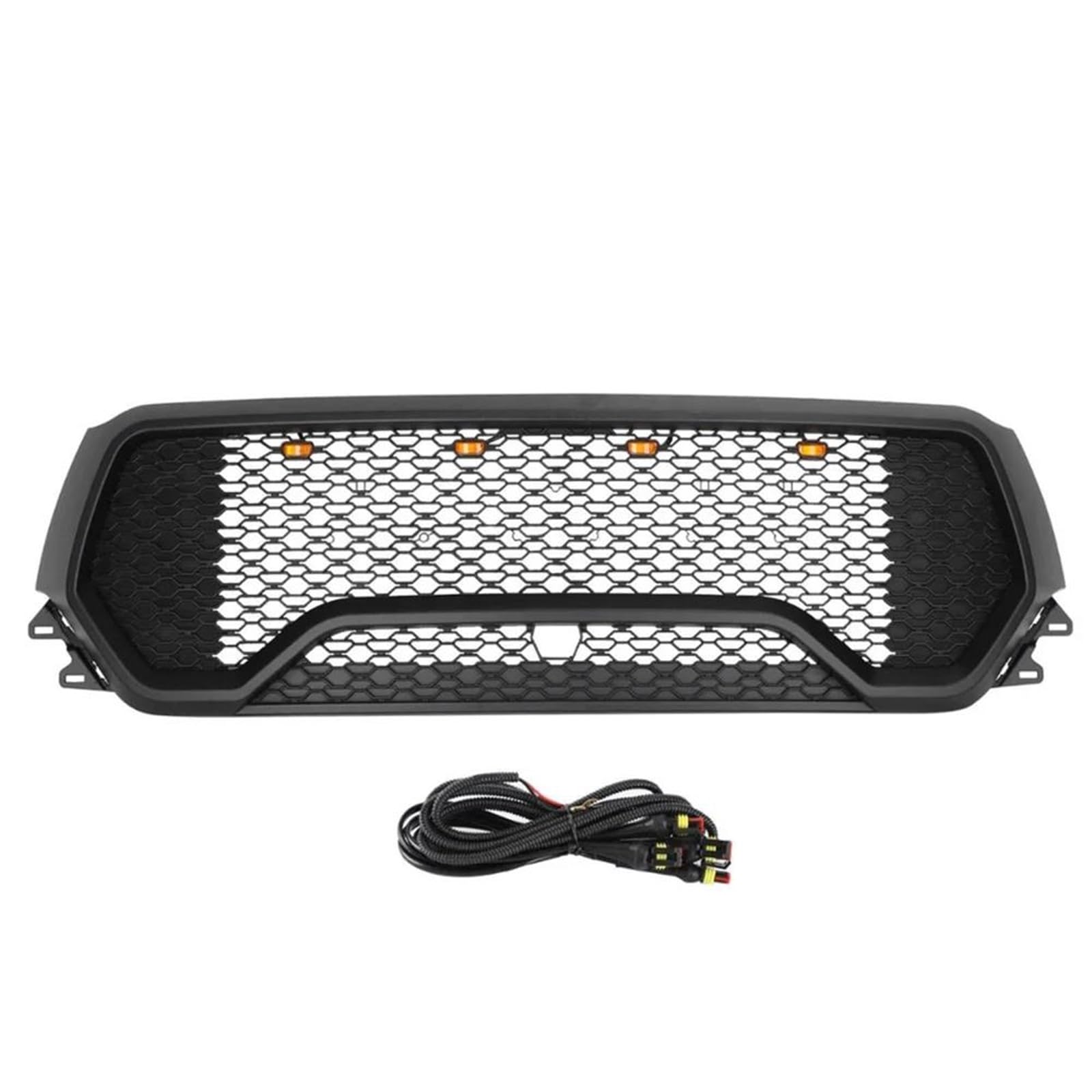 Frontstoßstangengrill Für Dodge Für Ram 1500 2019 2020 2021 2022 Für TRX Stil Honeycomb Grid Front Upper Hood Grille Stoßstange mesh Grill Nebelscheinwerfer Gitter(with Lights) von SYLTER