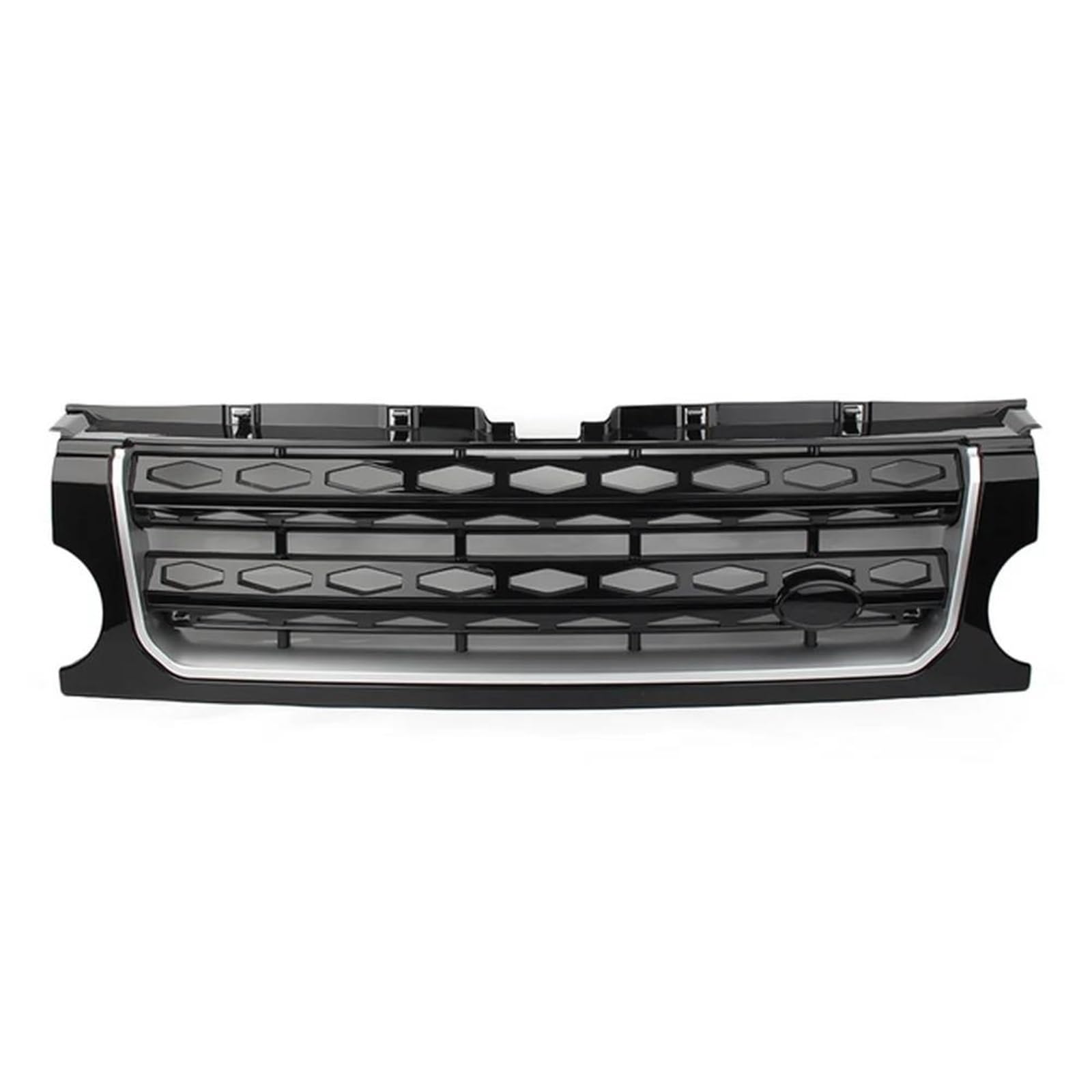 Frontstoßstangengrill Für Land Für Rover L319 Für Discovery 3 LR3 2005 2006 2007 2008 2009 Auto Vorderen Stoßfänger Grille Mitte Panel Styling Oberen Grill Nebelscheinwerfer Gitter(Black Silver) von SYLTER