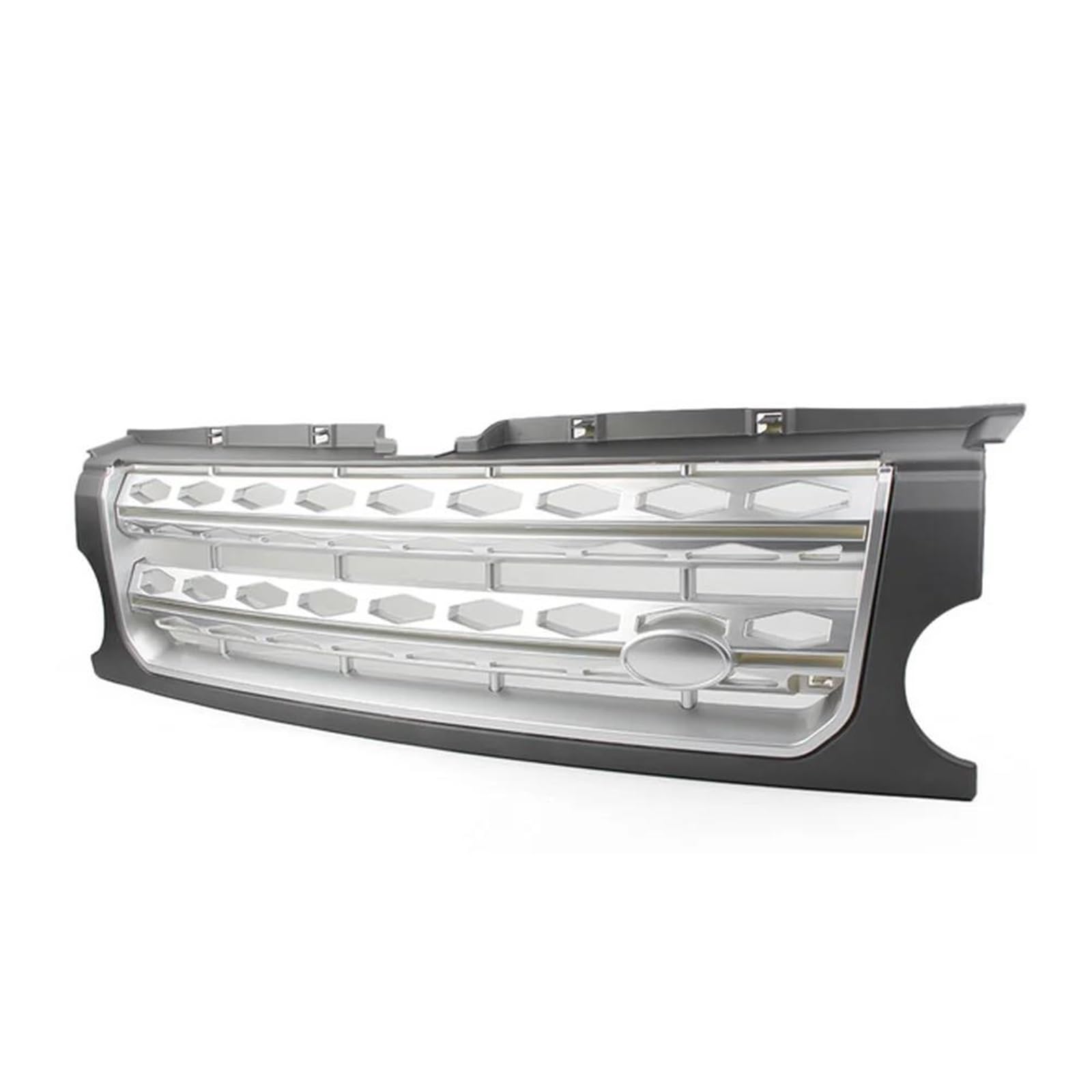 Frontstoßstangengrill Für Land Für Rover L319 Für Discovery 3 LR3 2005 2006 2007 2008 2009 Auto Vorderen Stoßfänger Grille Mitte Panel Styling Oberen Grill Nebelscheinwerfer Gitter(Grey Silver) von SYLTER