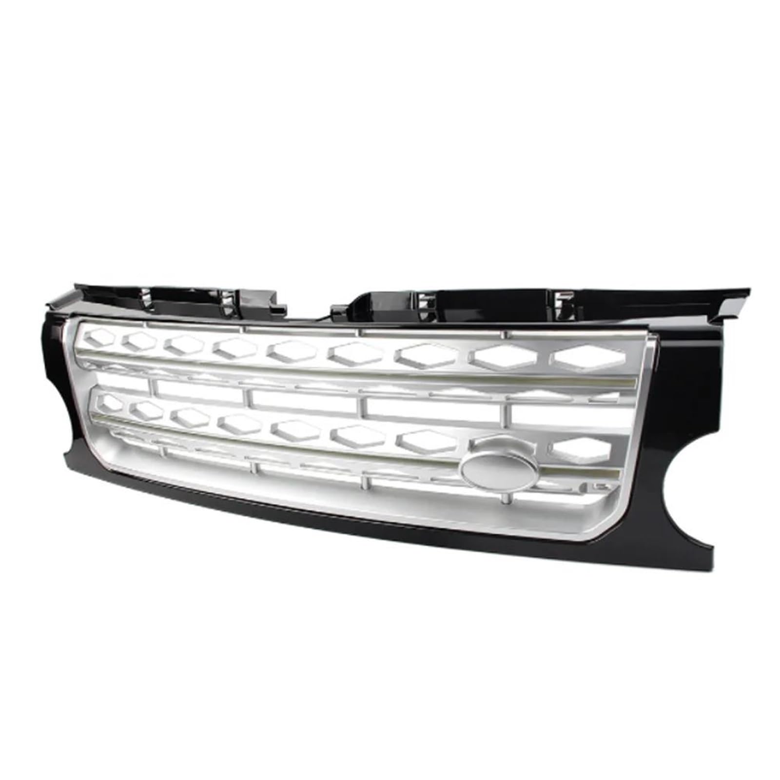 Frontstoßstangengrill Für Land Für Rover L319 Für Discovery 3 LR3 2005 2006 2007 2008 2009 Auto Vorderen Stoßfänger Grille Mitte Panel Styling Oberen Grill Nebelscheinwerfer Gitter(Silber schwarz) von SYLTER