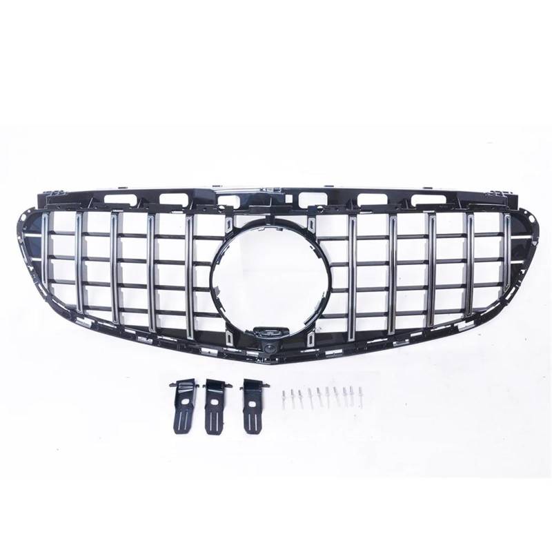 Frontstoßstangengrill Für Mercedes Für Benz E63 Für AMG S Für Sedan 2015 2016 4-Türer Für GT Stil Auto oberen Stoßstange Haube Mesh Grill Front Grille Grid Nebelscheinwerfer Gitter(Silber) von SYLTER