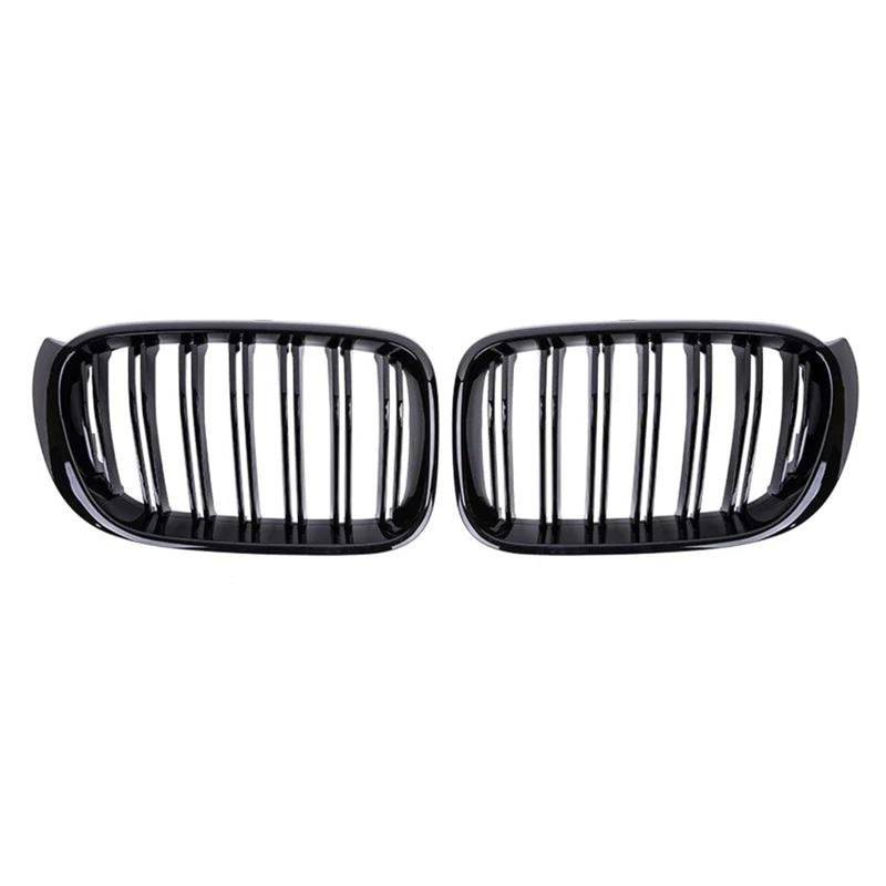 Frontstoßstangengrill Für X3 F25 X4 F26 2014 2015 2016 2017 Auto Front Niere Grills Racing Grill Dual Lamellen Gitter ABS Grille Zubehör Nebelscheinwerfer Gitter von SYLTER