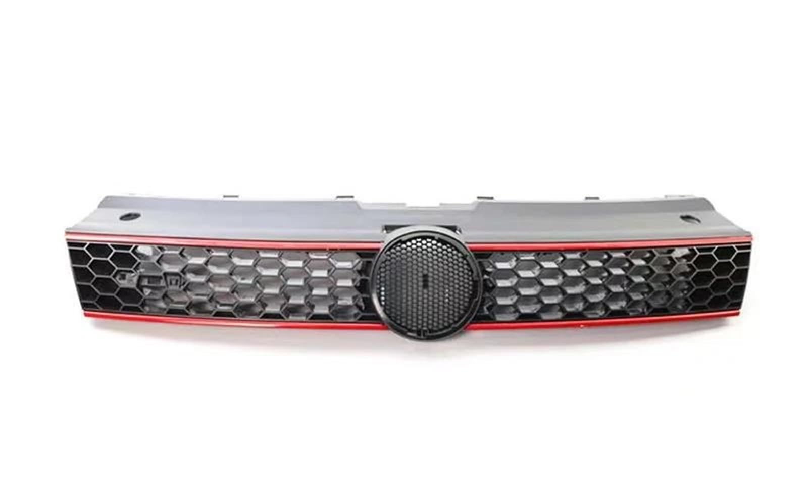 Frontstoßstangengrill Racing Grille Honeycomb Grill Center Grille Für VW Für Polo 6R 2009 2010 2011 2012 2013 ABS Front Stoßstange Maske Mesh Abdeckung Nebelscheinwerfer Gitter(Rot) von SYLTER