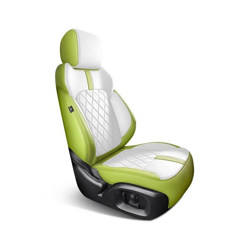 SYLTER Sitzbezüge Auto Komplettes Set Custom Leder Autositzbezüge für Jaguar XF 2008 2009 2010 2011 2012 2013 Auto Zubehör Innenausstattung Ersatz Vordersitzbezüge(Green White) von SYLTER