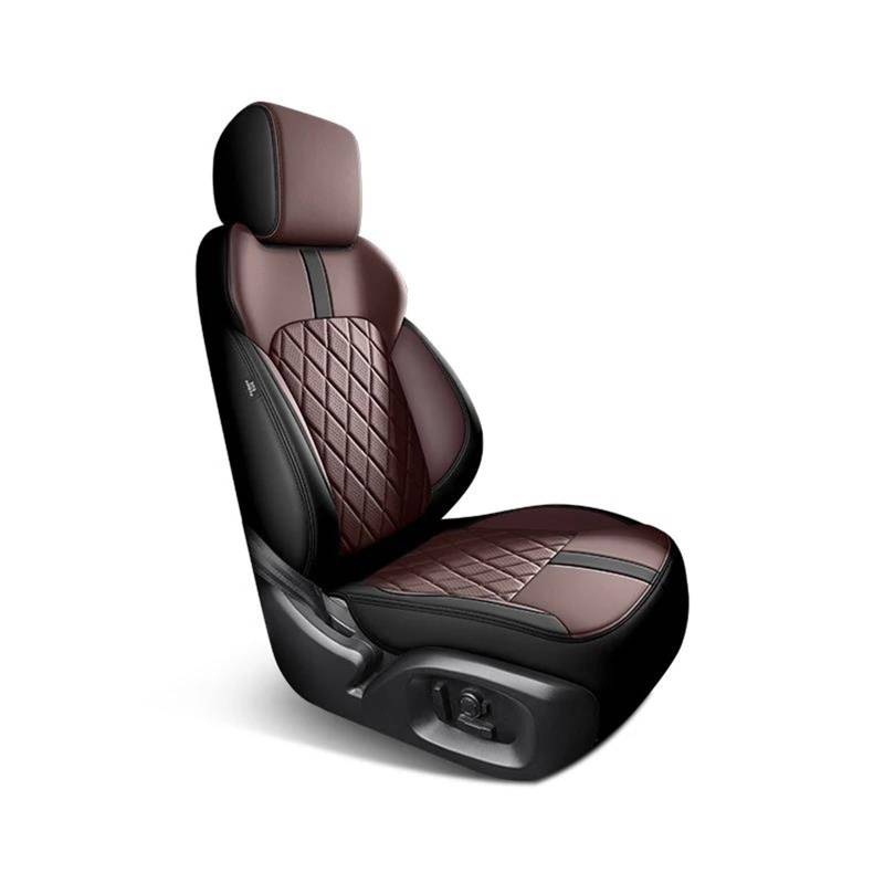 SYLTER Sitzbezüge Auto Komplettes Set Custom Leder Autositzbezüge für Rav4 2013 2014 2015 2016 2017 2018 2019 Auto Zubehör Innenteile Vordersitzbezüge(Black Brown) von SYLTER