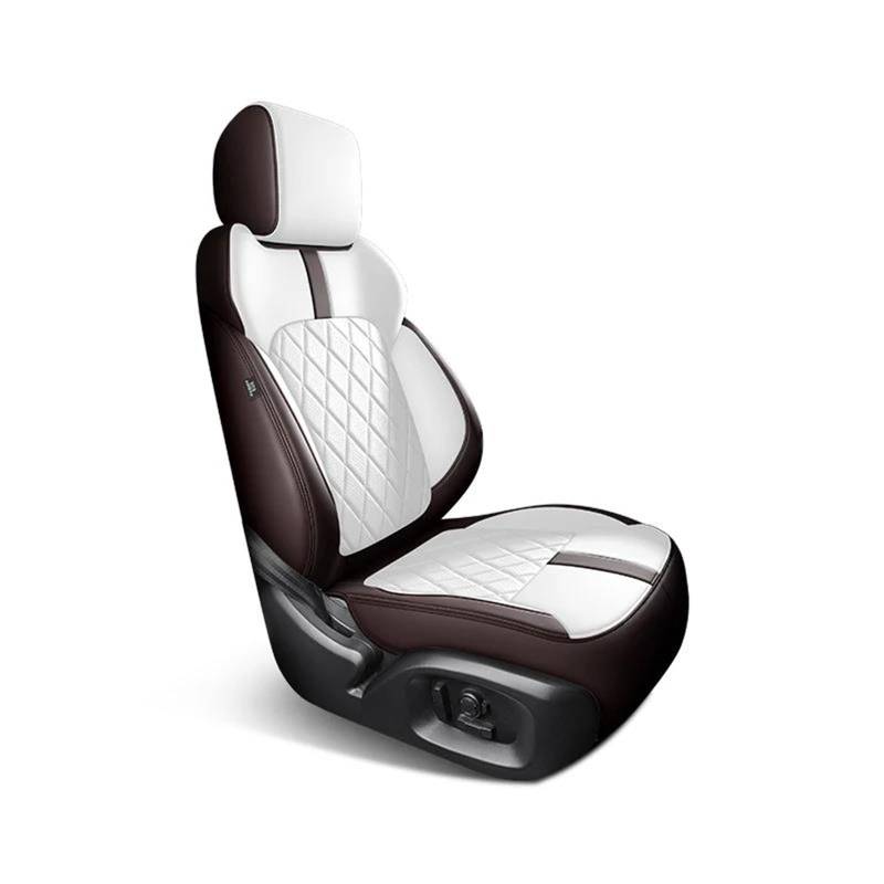 SYLTER Sitzbezüge Auto Komplettes Set Custom Leder Autositzbezüge für Volvo XC90 2007 2008 2009 2010 2011 2012 Auto Zubehör Innenausstattung Ersatz Vordersitzbezüge(Brown White) von SYLTER