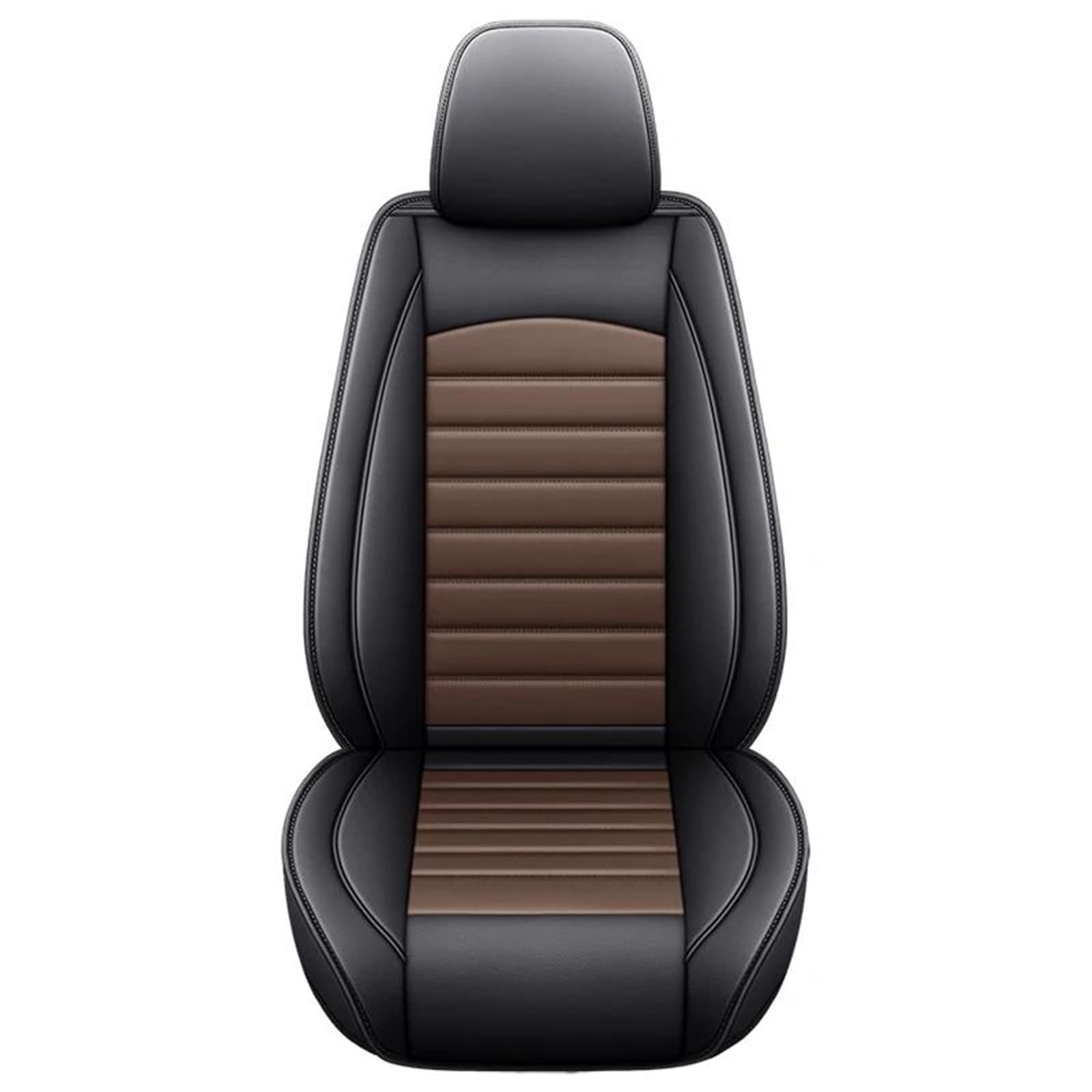 SYLTER Sitzbezüge Auto Leder Auto Sitzbezug Kissen Komplettset Für Passat B8 Zubehör Innen Autositzbezüge Vordersitzbezüge(Black Brown) von SYLTER