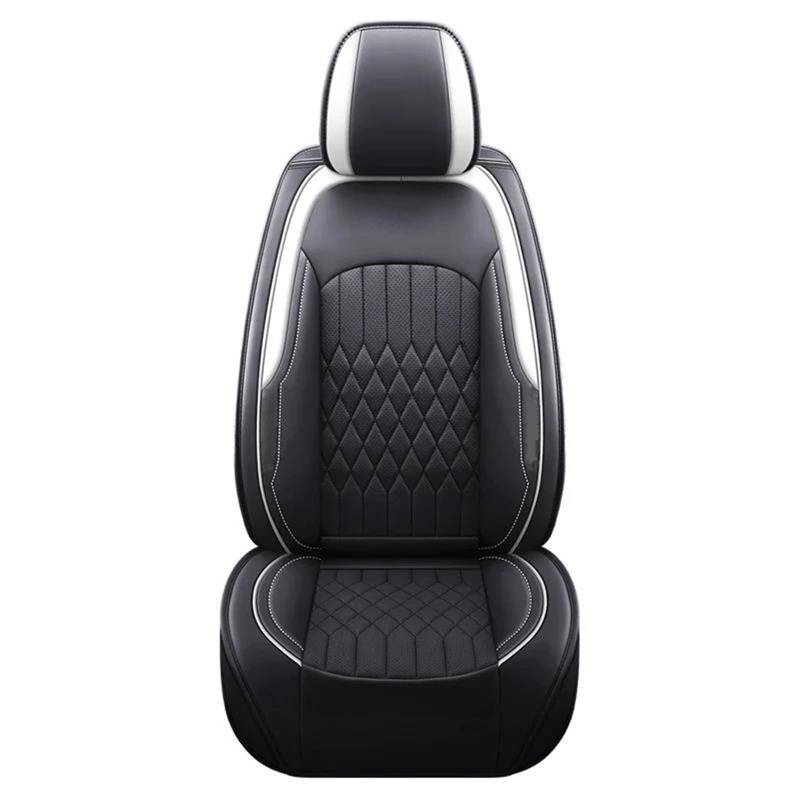 SYLTER Sitzbezüge Auto PU-Leder Luxus-Autositzbezüge für Volvo S40 Innenräume Sitzbezug Autositzbezüge Autositzkissen Vordersitzbezüge(Bk White 5PCS) von SYLTER